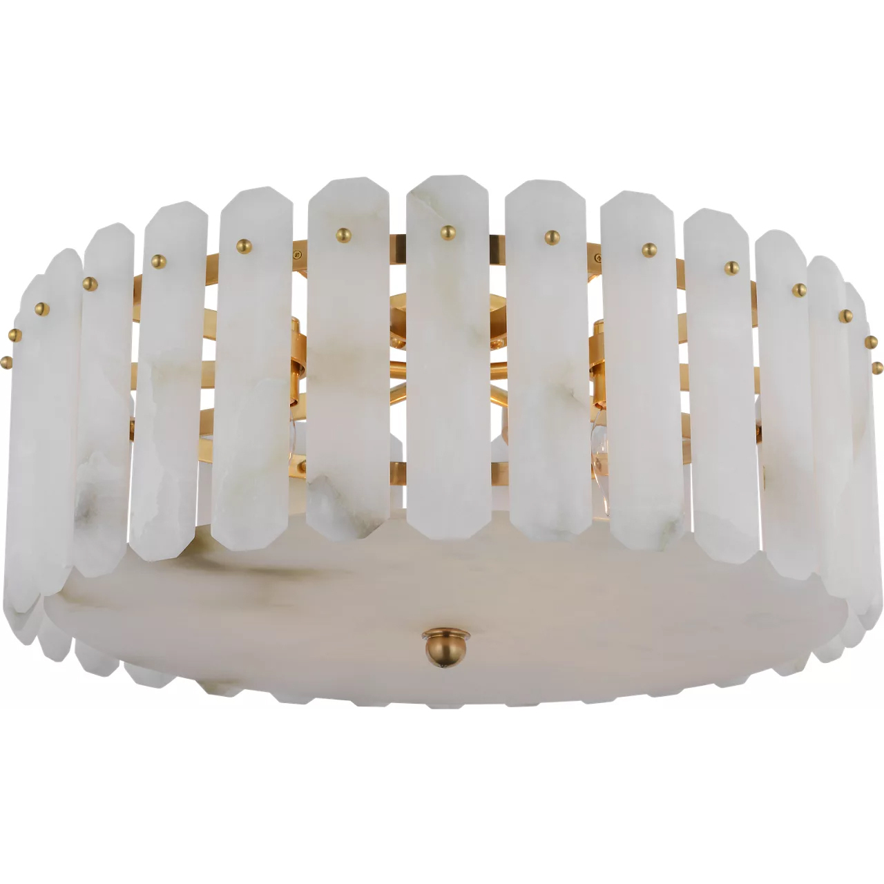 AERIN Bonnington 5 Light 24.75 inch Hand-Rubbed Antique Brass Flush Mount Ceiling Light in Alabaster, Large