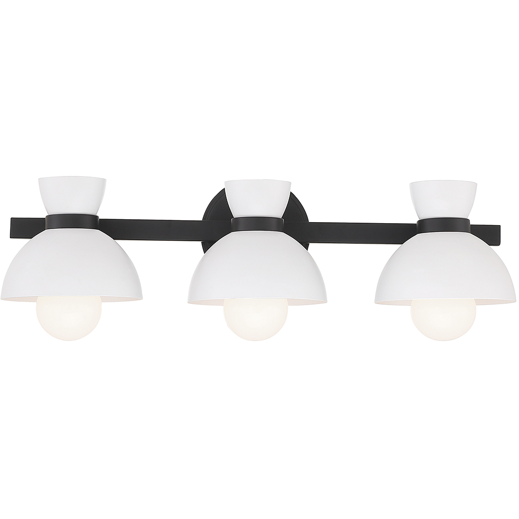 Stella 3 Light 24.5 inch Matte Black Bathroom Vanity Light Wall Light