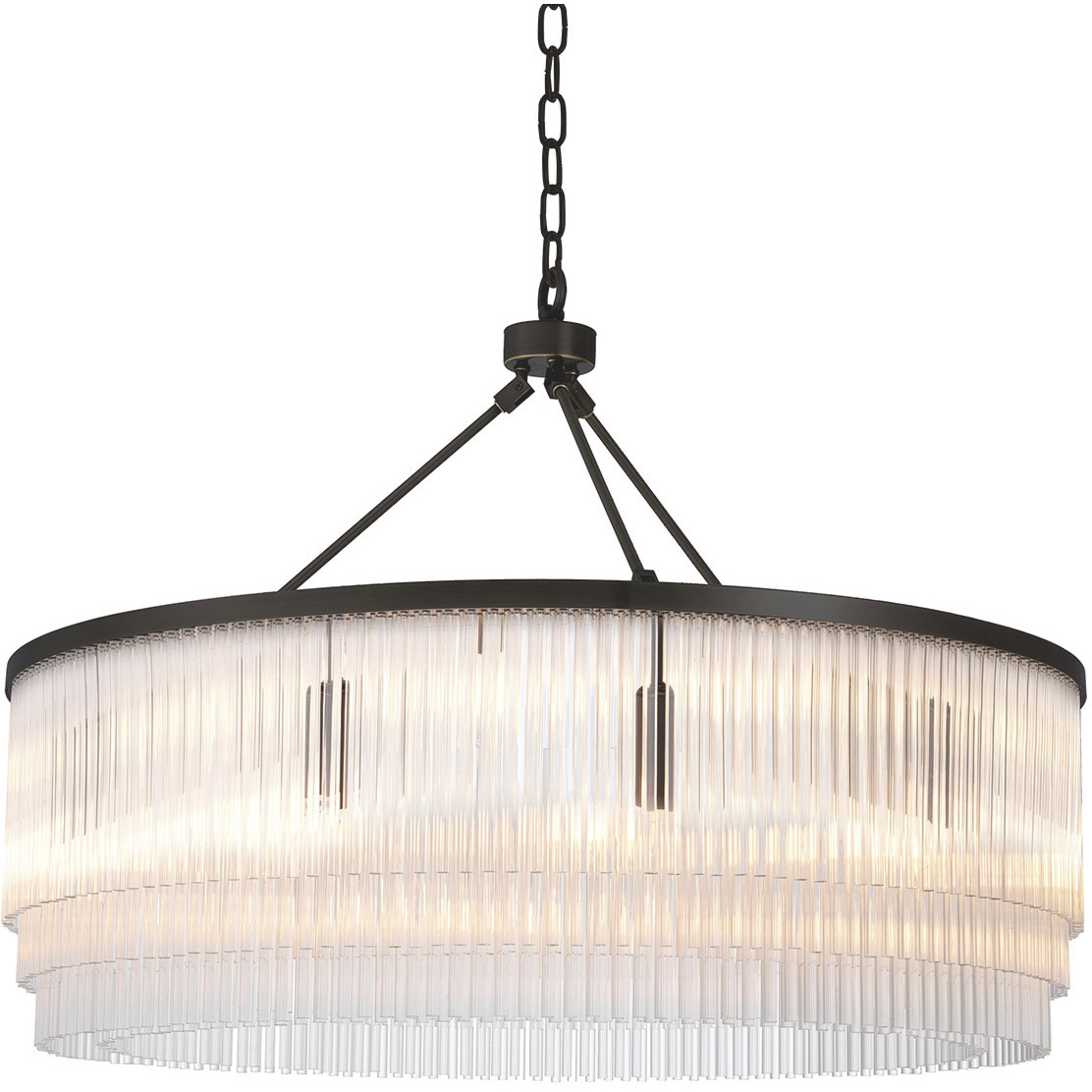 Hector 10 Light 35.43 inch Bronze Highlight and Clear Glass Chandelier Ceiling Light, Large