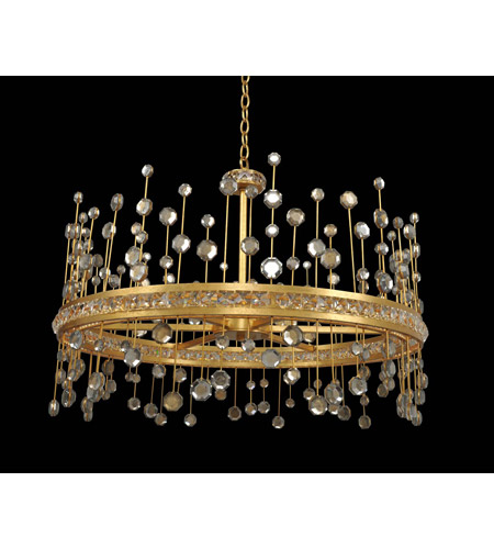 Fortuna 35 inch Vienna Gold Leaf Pendant Ceiling Light