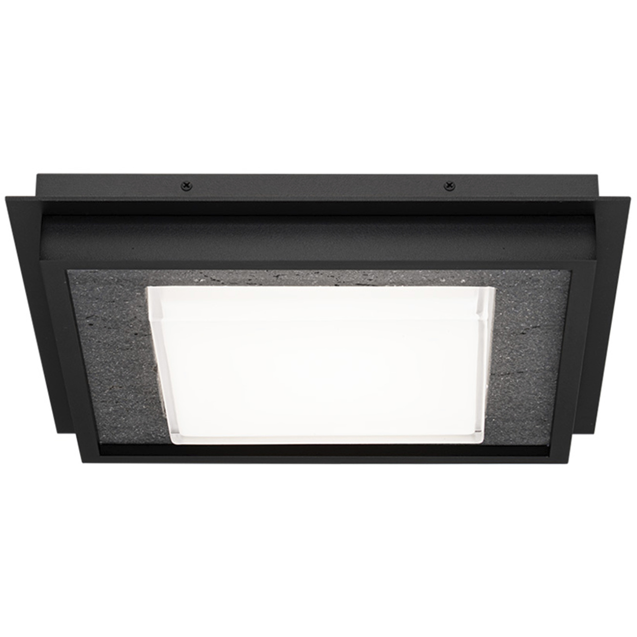 Grandstand LED 14 inch Basalt Stone and Black Flush Mount Ceiling Light