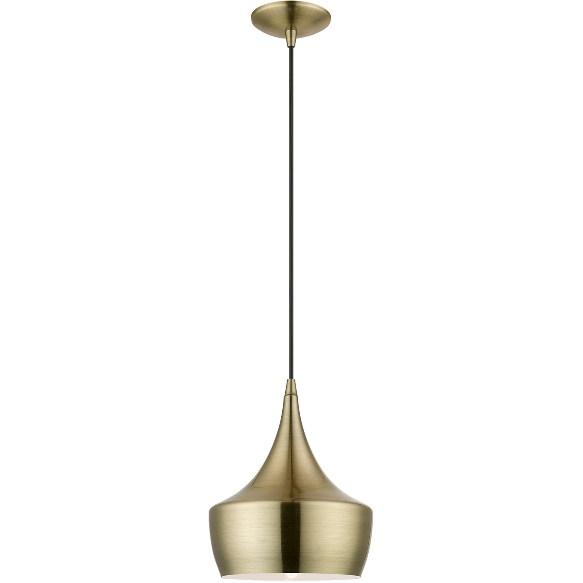 Waldorf 1 Light 9.5 inch Antique Brass Pendant Ceiling Light