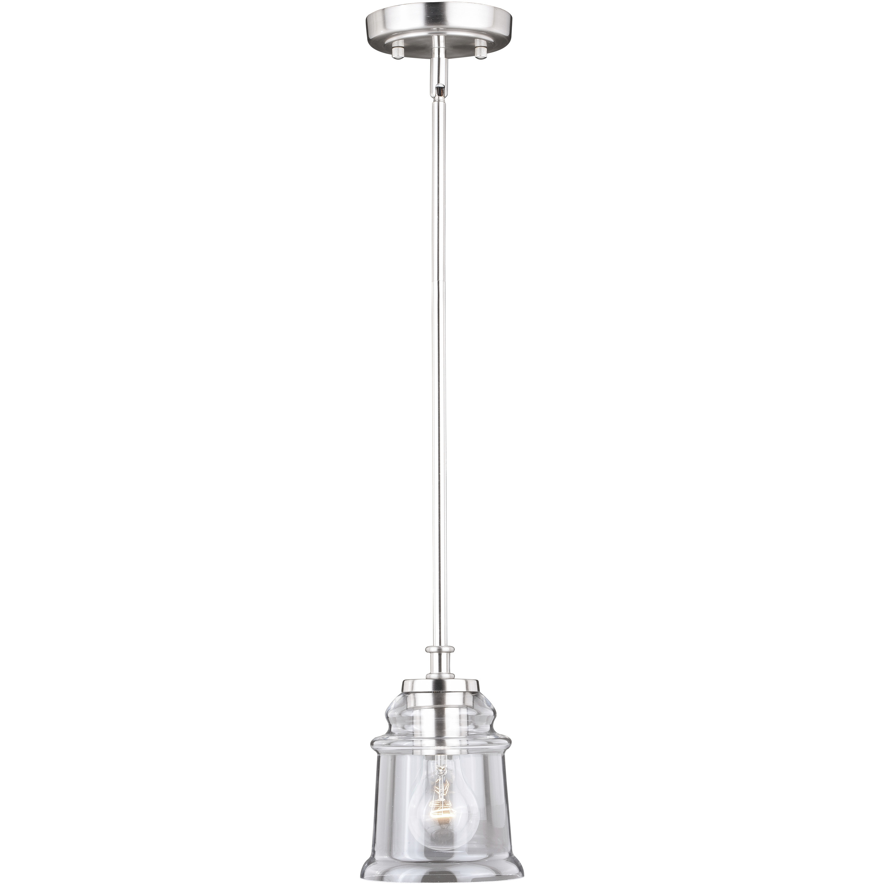 Toledo LED 5.25 inch Satin Nickel Mini Pendant Ceiling Light