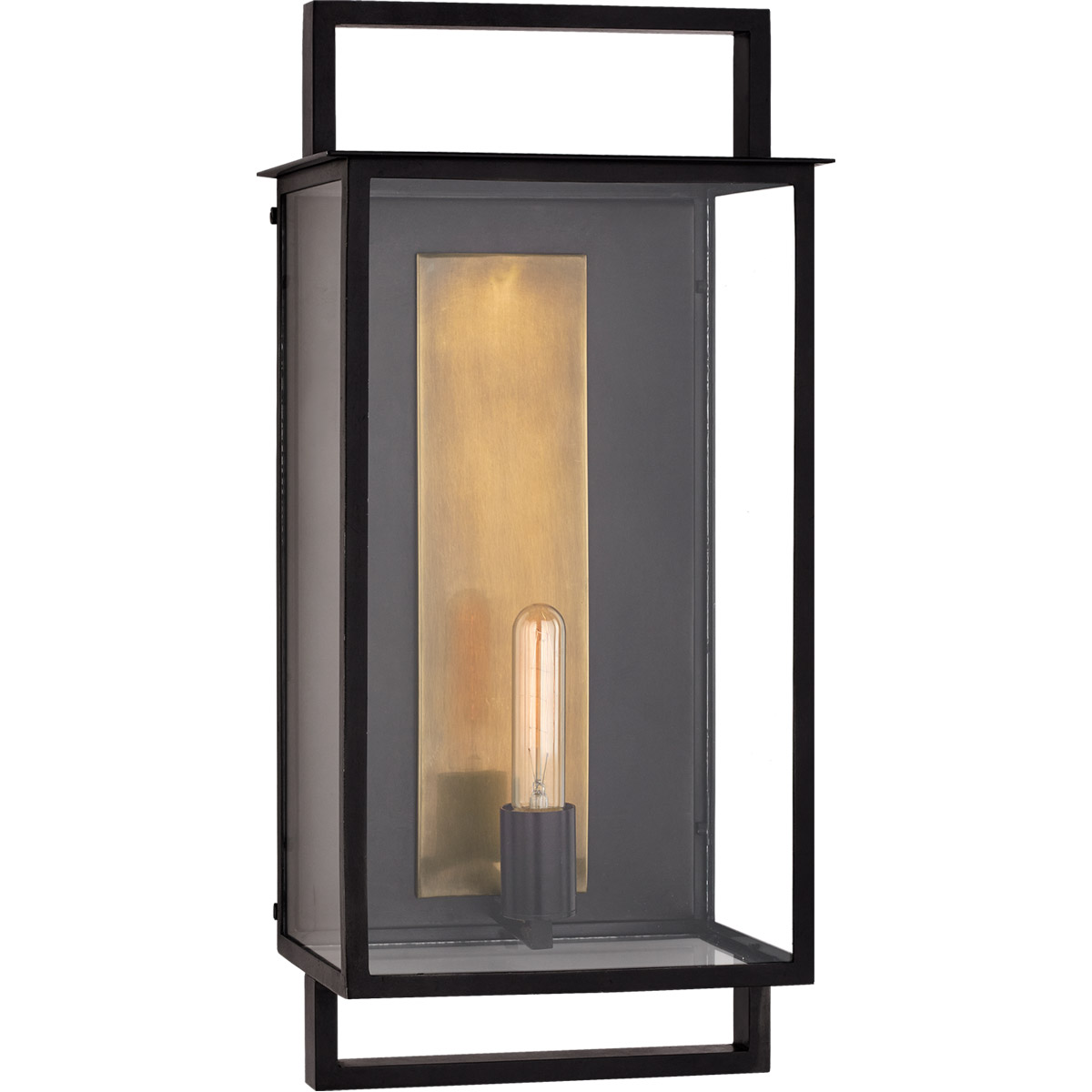 Ian K. Fowler Halle 1 Light 23 inch Aged Iron and Clear Glass Outdoor Wall Lantern, Large