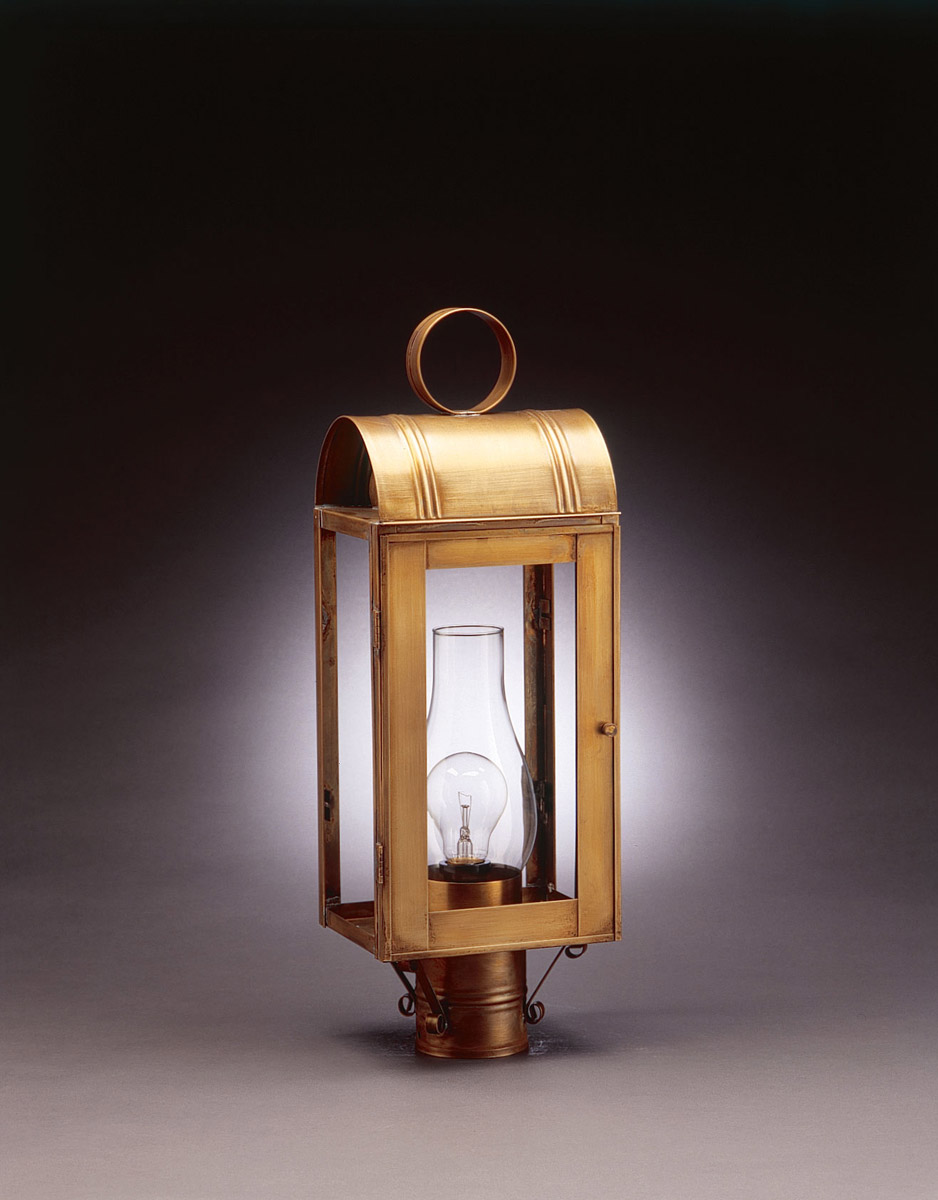 Livery 2 Light 21 inch Dark Antique Brass Post Lamp in Clear Glass, Two 60W Candelabra