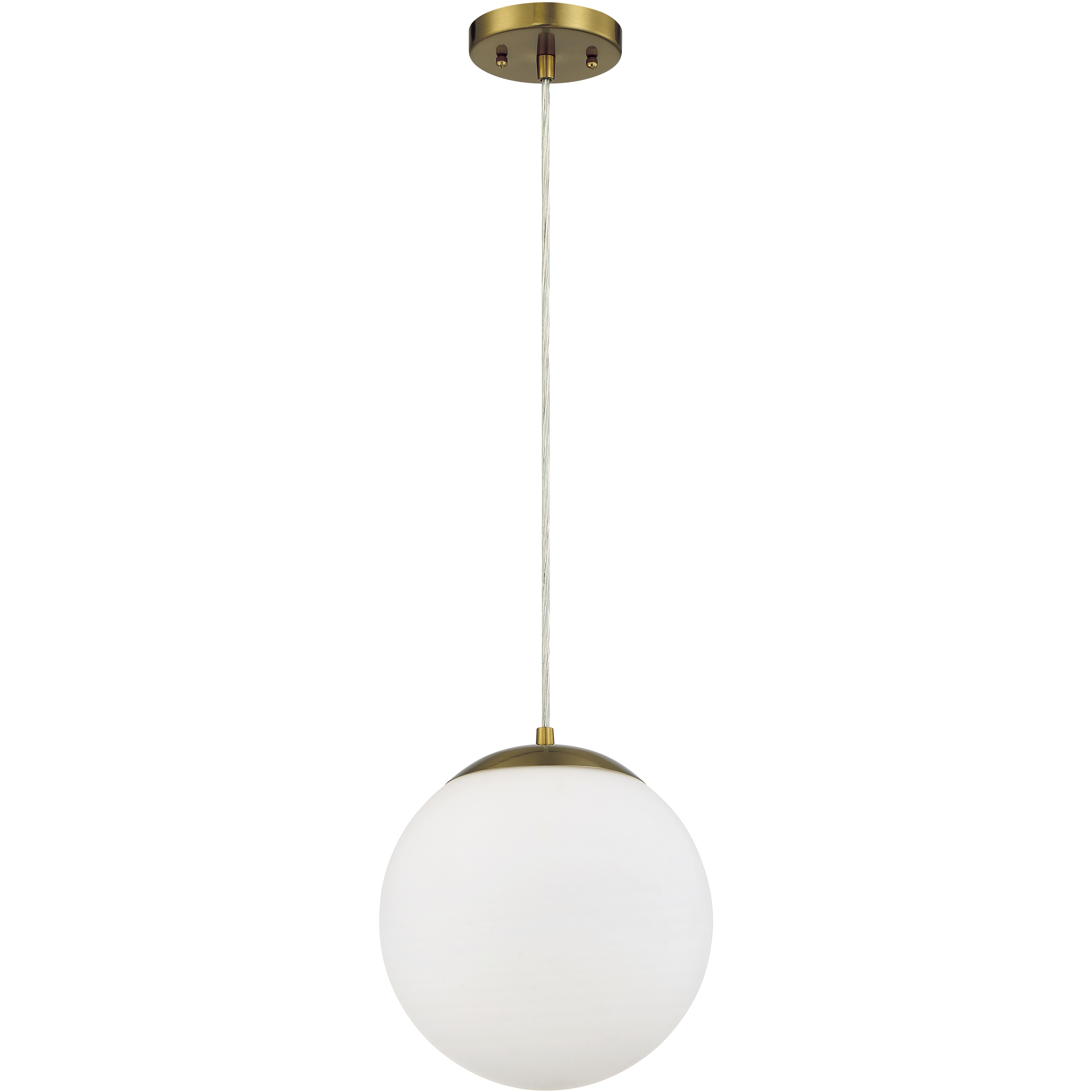 Gaze 1 Light 10 inch Satin Brass Pendant Ceiling Light in White Frosted Glass