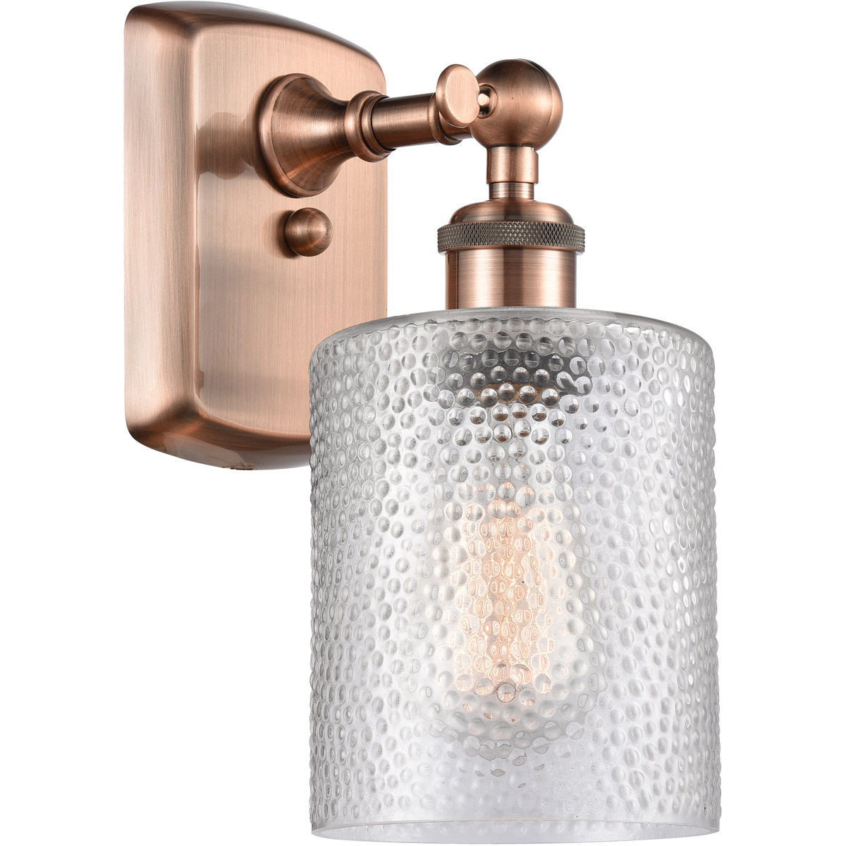 Ballston Cobbleskill 1 Light 5 inch Antique Copper Sconce Wall Light in Clear Glass, Ballston
