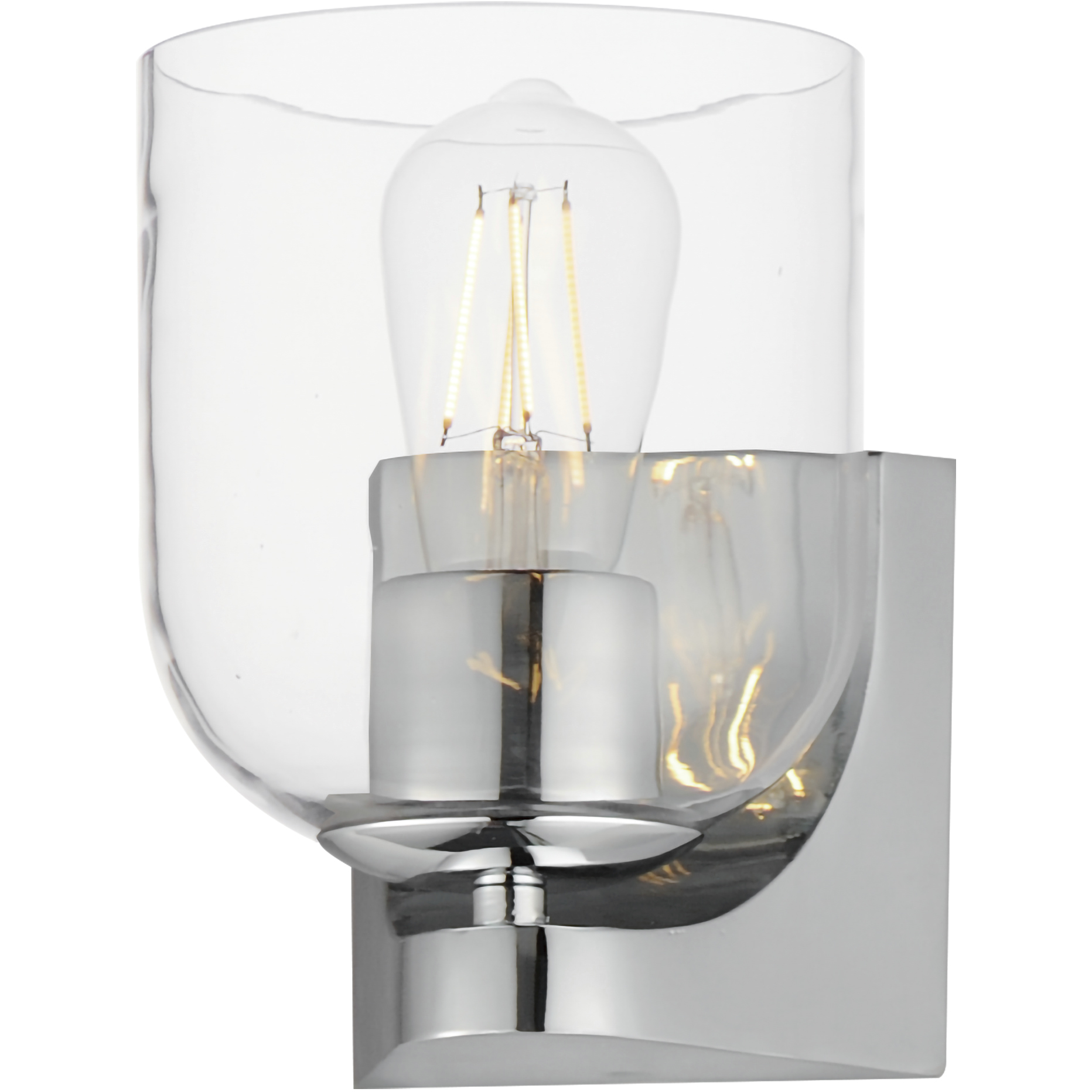 Scoop 1 Light 5.5 inch Polished Chrome Bath Vanity Wall Light in Clear