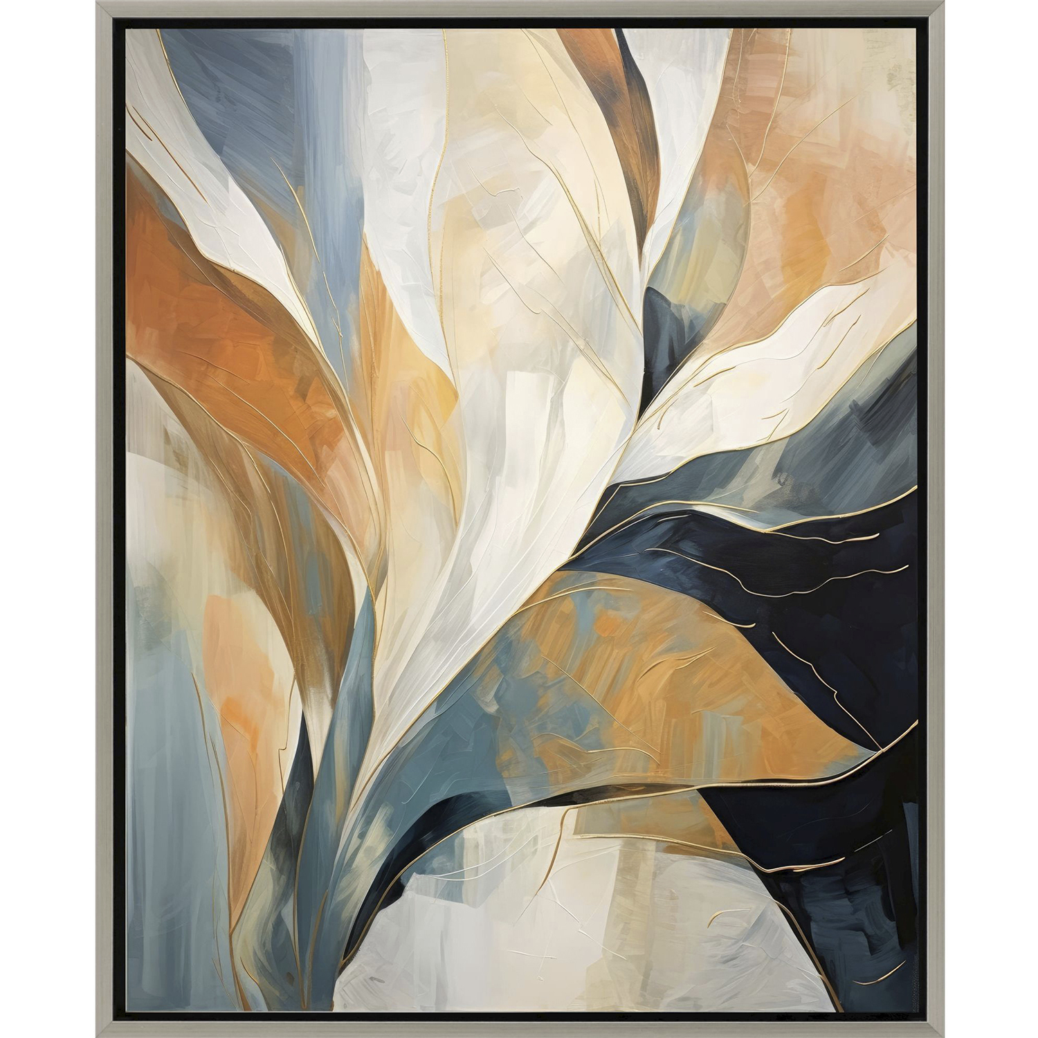 Rhythms of Flow Blue and Orange and White Canvas, Propac