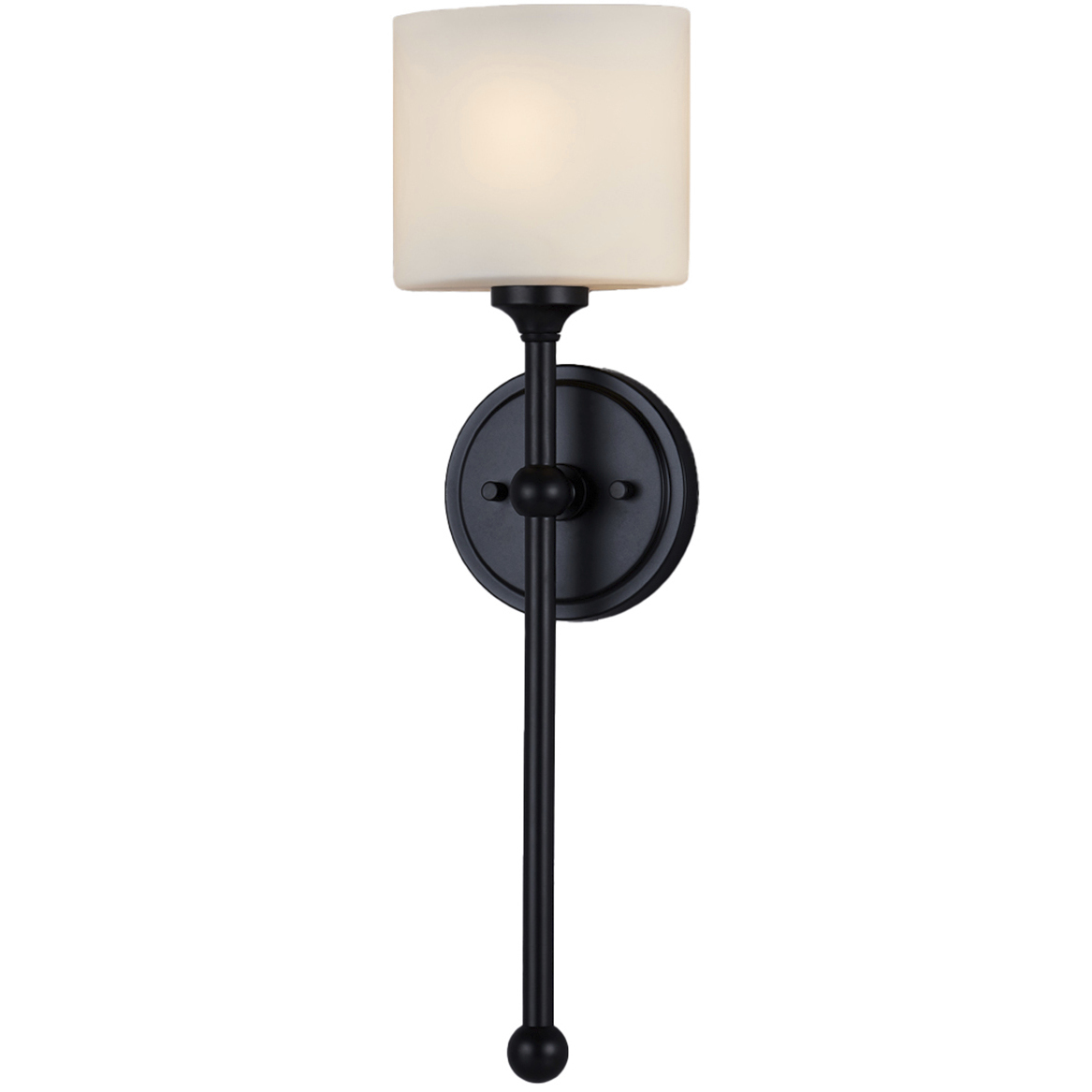 Fusion Collection - Sequoia Family 1 Light 5 inch Matte Black and Opal ADA Wall Sconce Wall Light, EVOLV