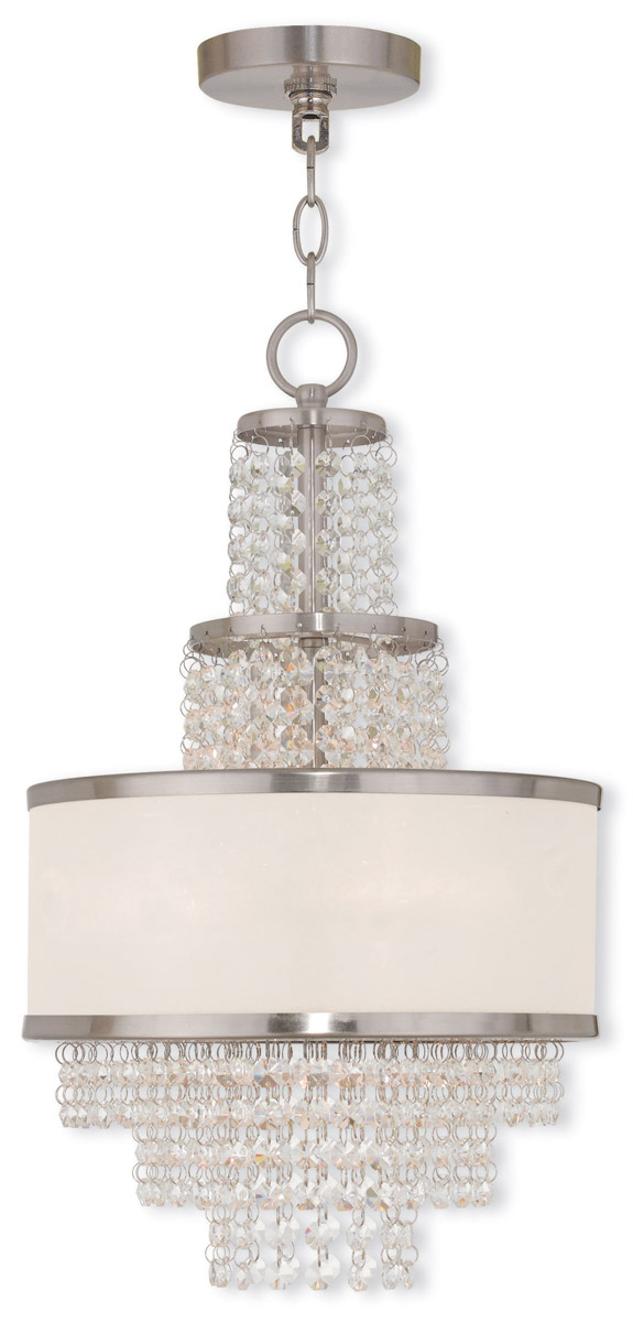 Prescott 3 Light 11.75 inch Brushed Nickel Mini Chandelier Ceiling Light