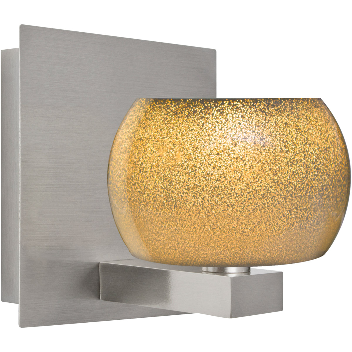 Keno 1 Light 5.5 inch Satin Nickel Vanity Light Wall Light in LED, Gold Sand Glass