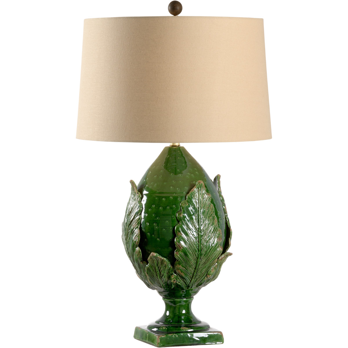 Chelsea House 35 inch 100.00 watt Aged Emerald Green Glaze Table Lamp Portable Light