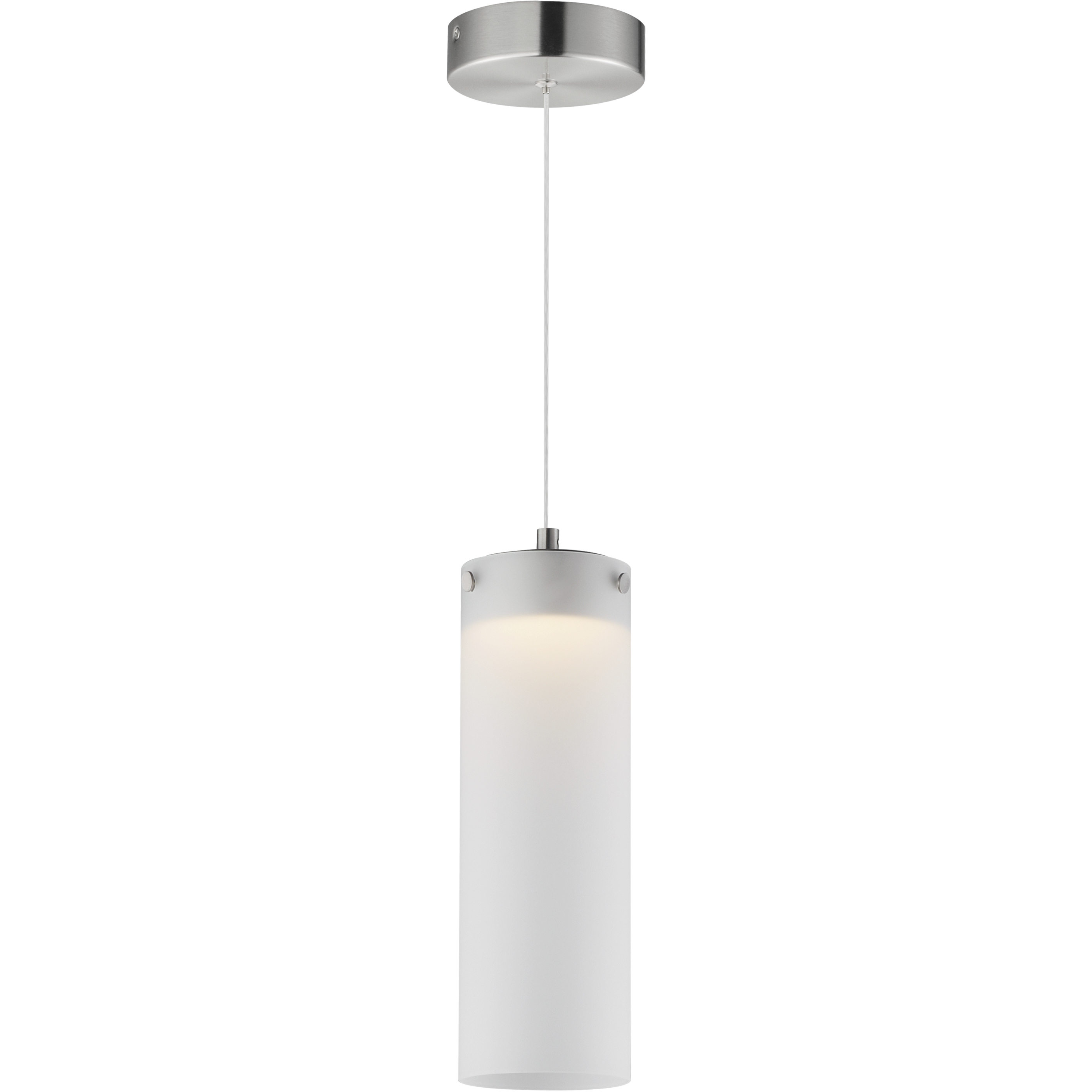 Highball LED 4.25 inch Satin Nickel Mini Pendant Ceiling Light in Translucent Frost