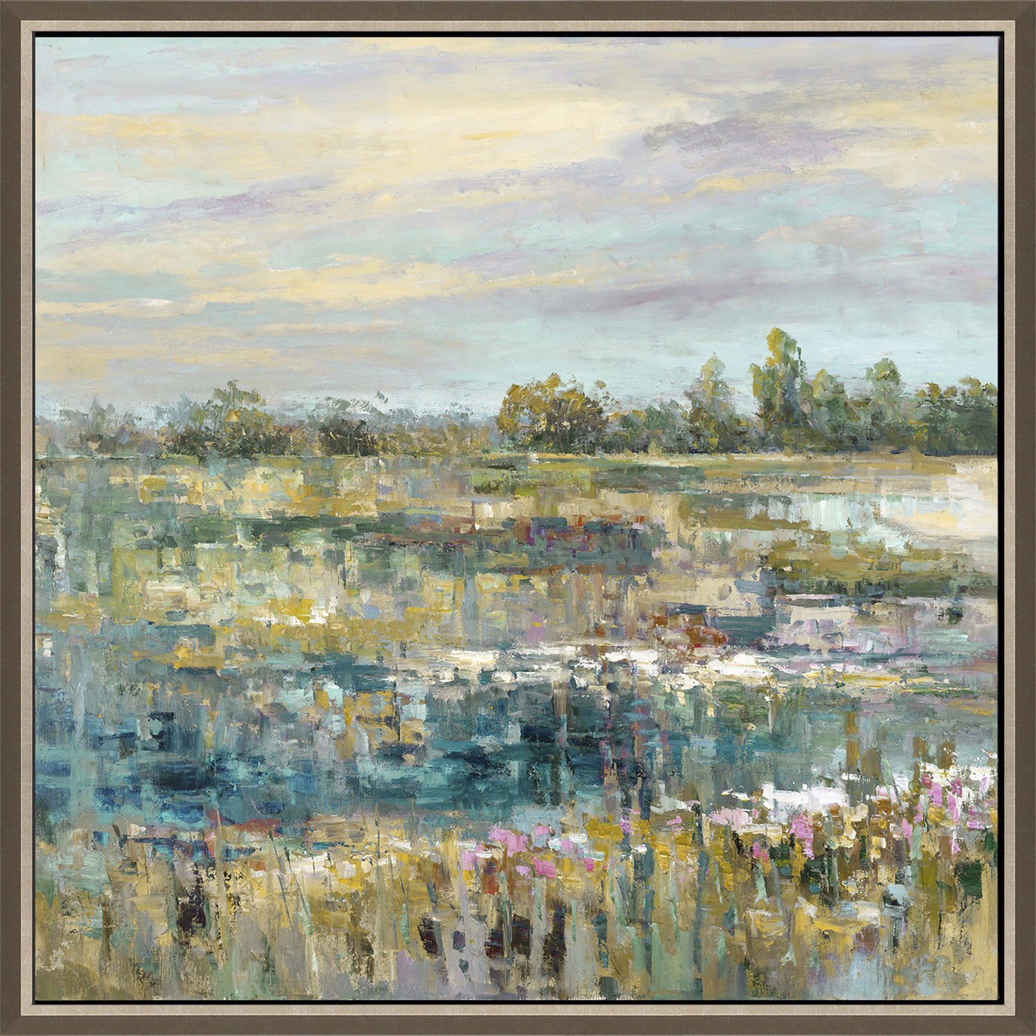 Summer Splendor Blue and Green and Purple and Turquoise Canvas