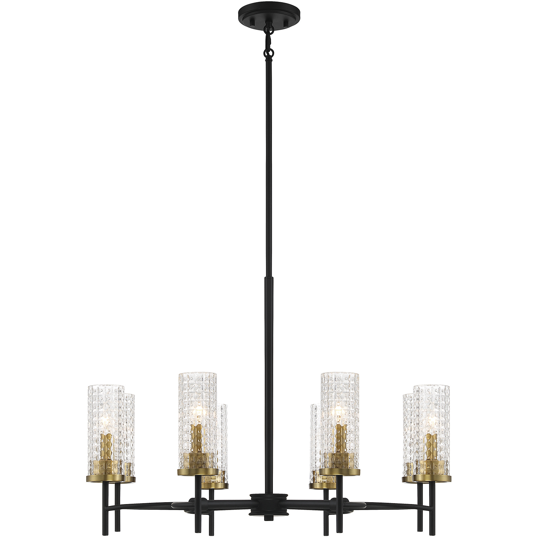 Marcello 8 Light 28 inch Black with Warm Brass Accents Chandelier Ceiling Light