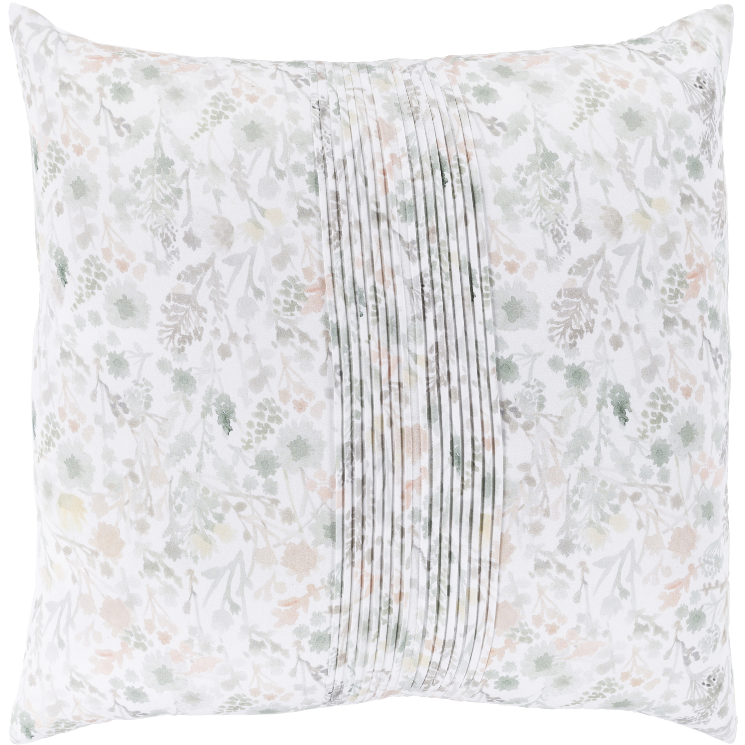 Aria 26 X 26 inch White, Ivory, Medium Gray Euro Sham