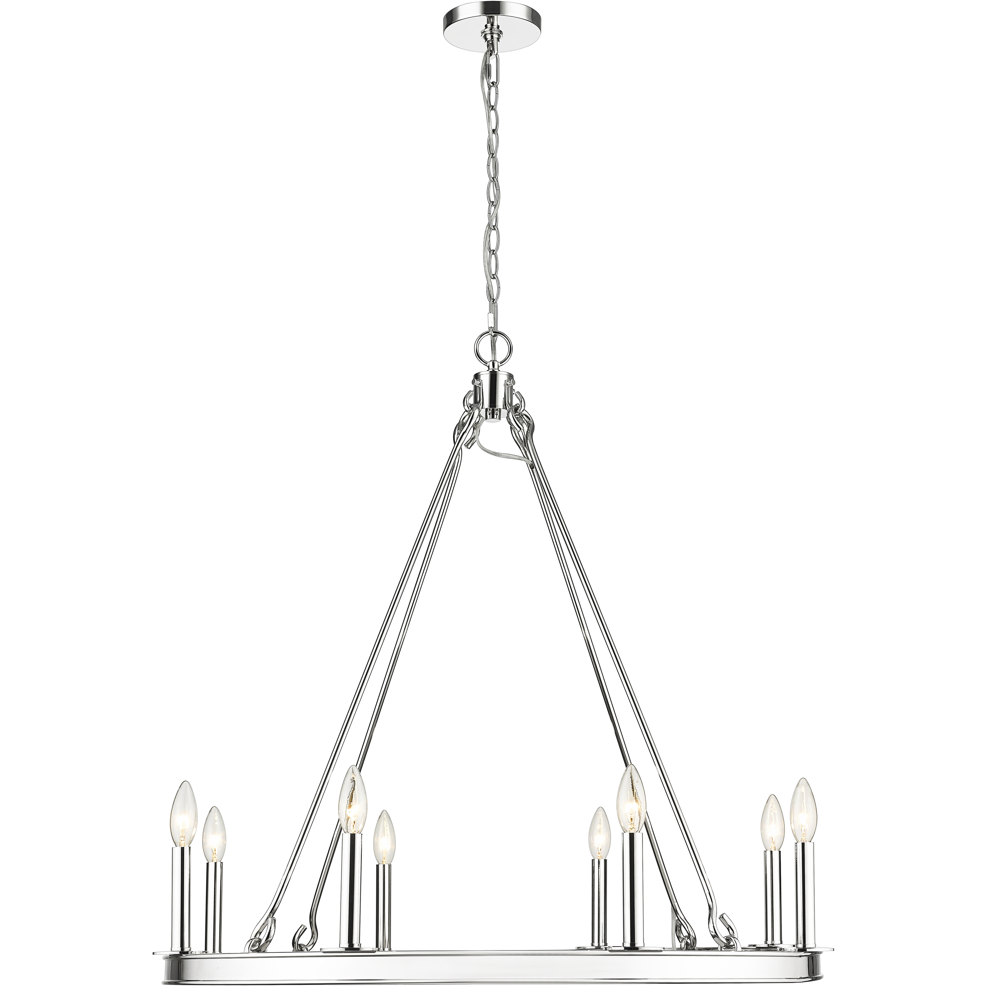 Barclay 8 Light 33 inch Polished Nickel Chandelier Ceiling Light