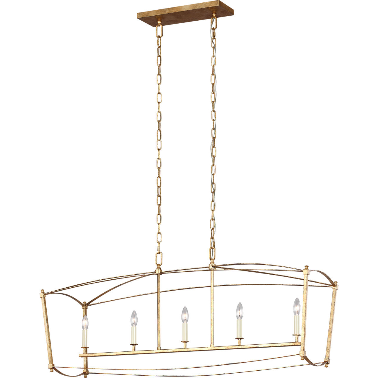 Sean Lavin Thayer 5 Light 49 inch Antique Gild Linear Chandelier Ceiling Light