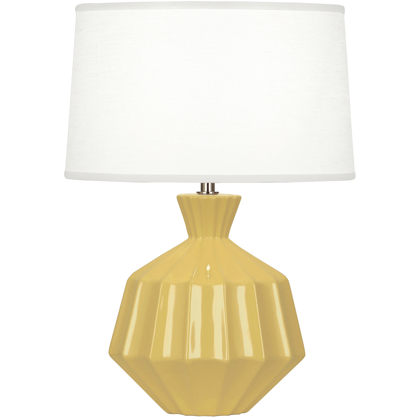 Small Orion 17.63 inch 60 watt Sunset Yellow Accent Lamp Portable Light, Polished Nickel Accents