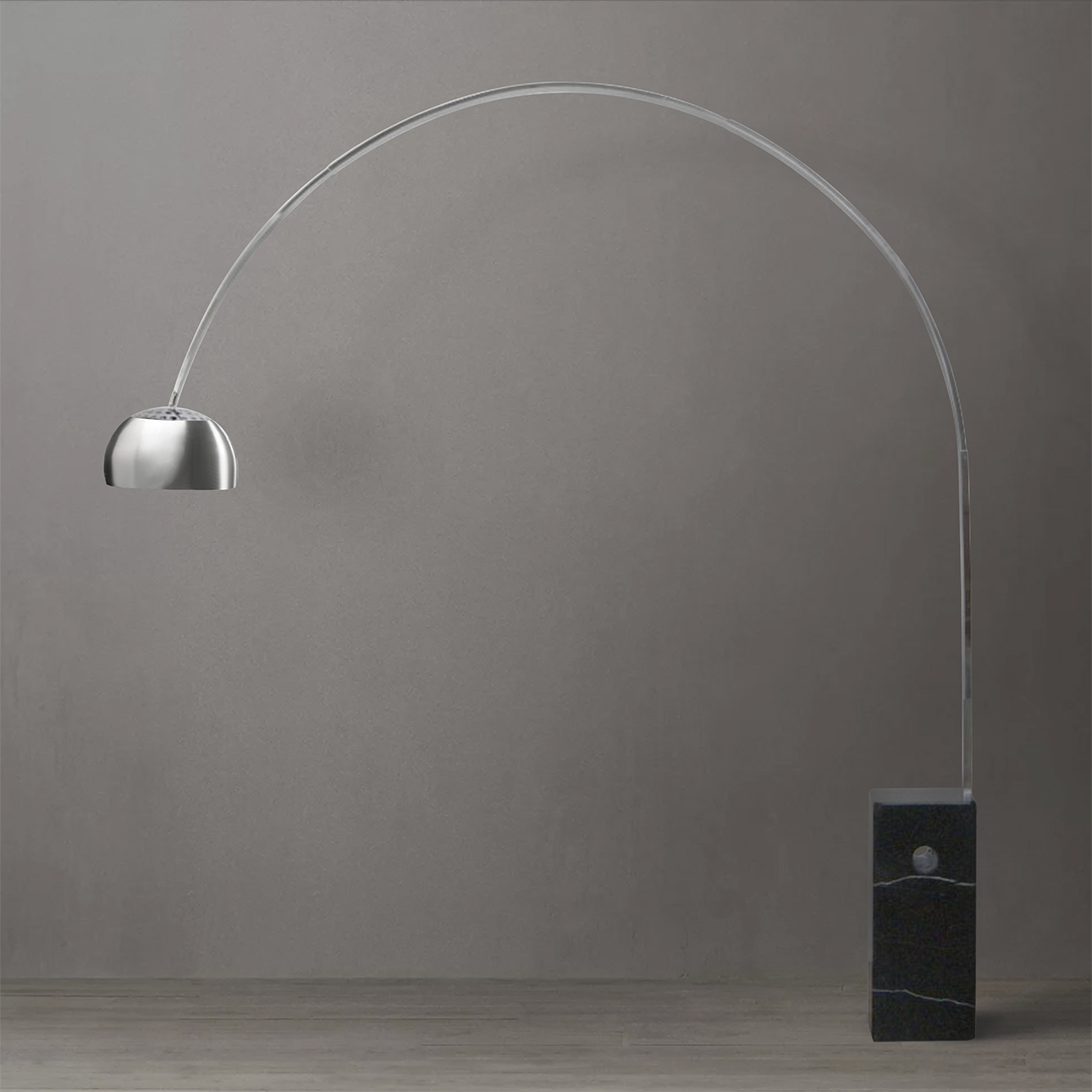 Iconic 95 inch 100 watt Satin Nickel and Black Arc Floor Lamp Portable Light