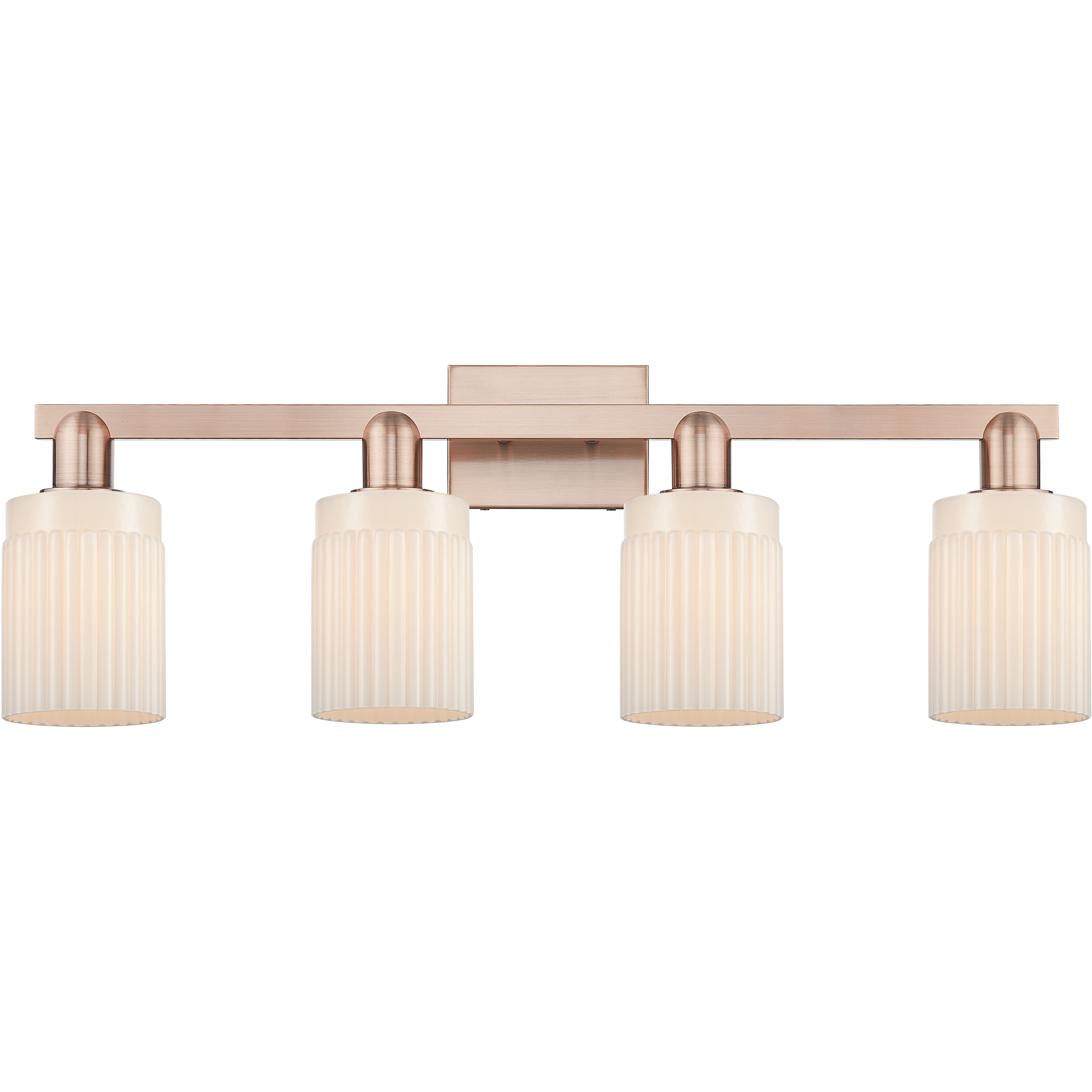 Arcadia Hadley 4 Light 31.5 inch Antique Copper Bath Vanity Light Wall Light in Matte White