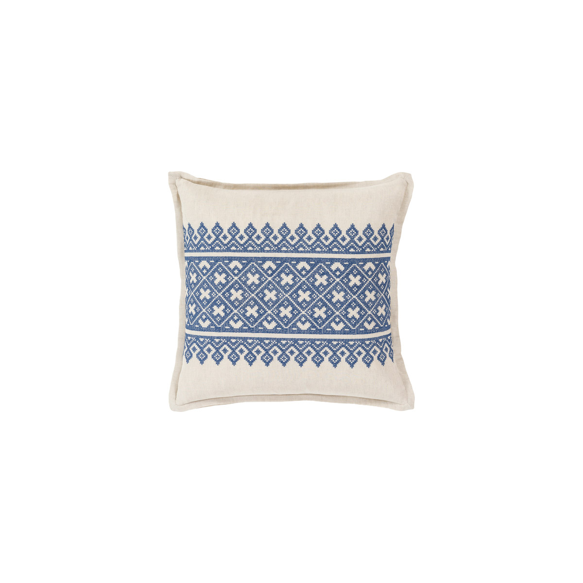 Pentas 18 X 18 inch Dark Blue and Khaki Throw Pillow