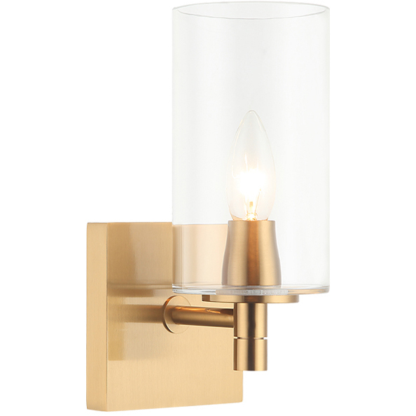 Candela 1 Light 4.75 inch Aged Gold Brass Wall Sconce Wall Light in Aged Gold Brass and Clear