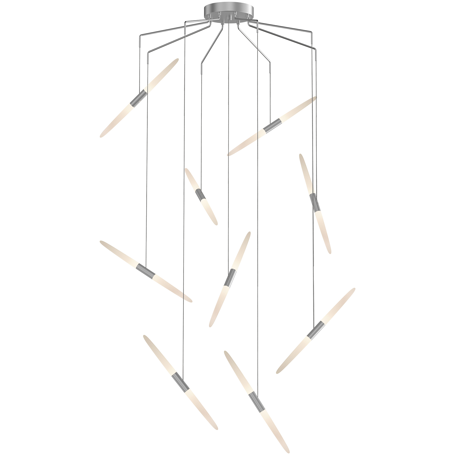 Ballet LED 46.25 inch Bright Satin Aluminum Chandelier Ceiling Light in Add 20 ft. Cord