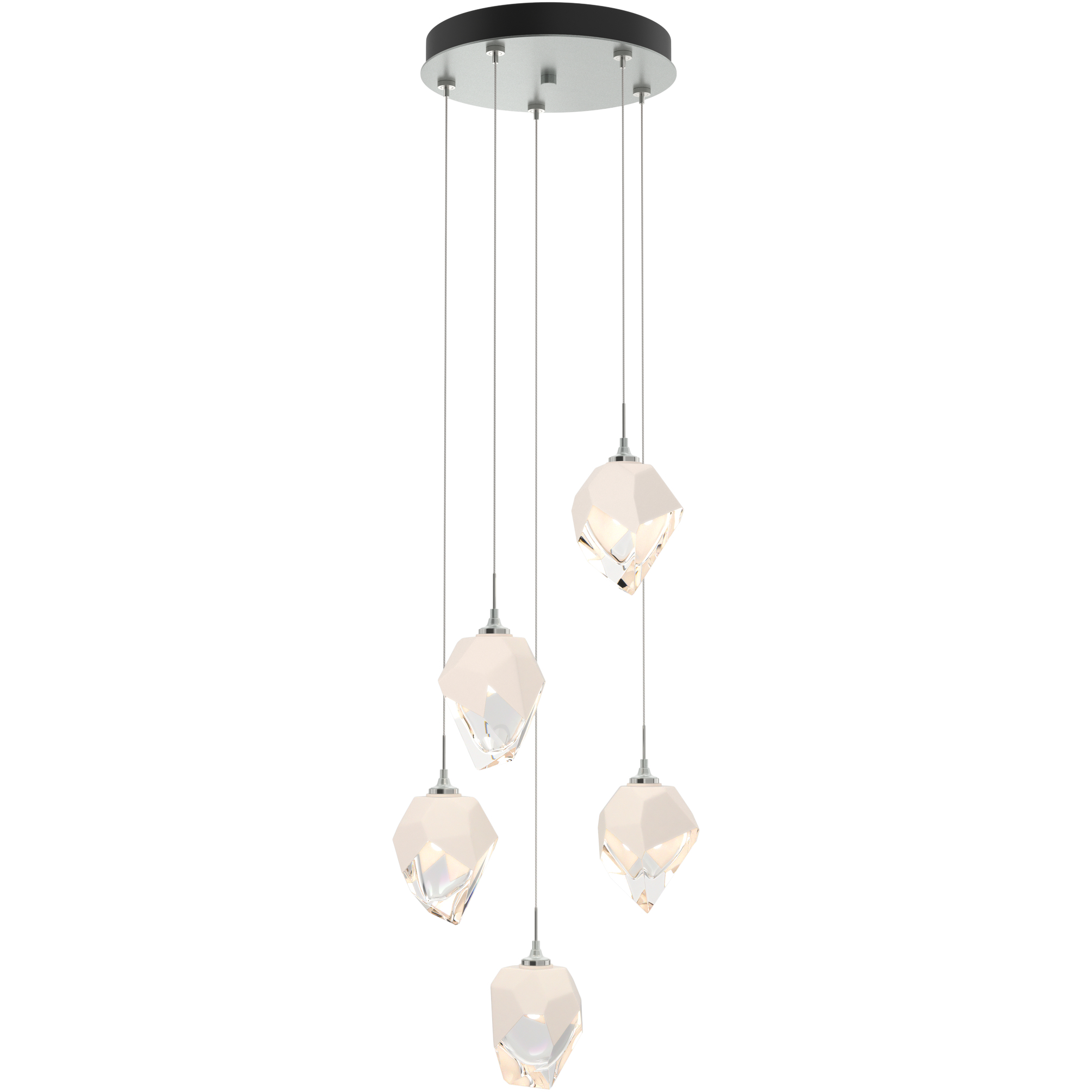 Chrysalis 5 Light 15.4 inch Vintage Platinum Pendant Ceiling Light in White Crystal, Standard
