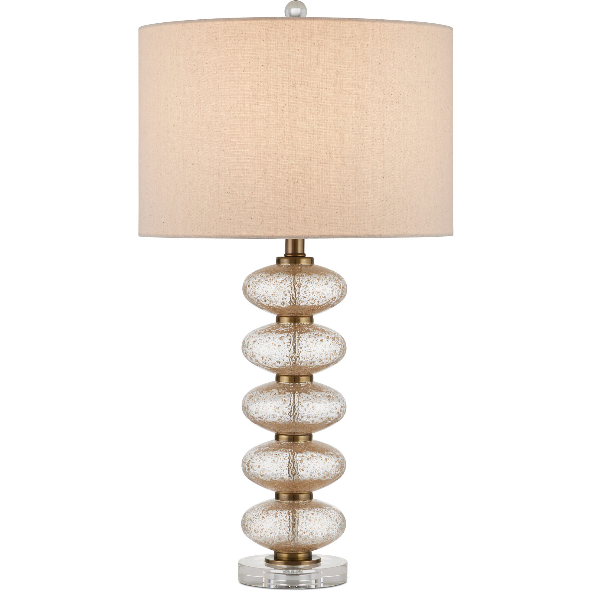 Zebulon 29 inch 150 watt Clear with Gold Speckles and Contemporary Gold Leaf Table Lamp Portable Light