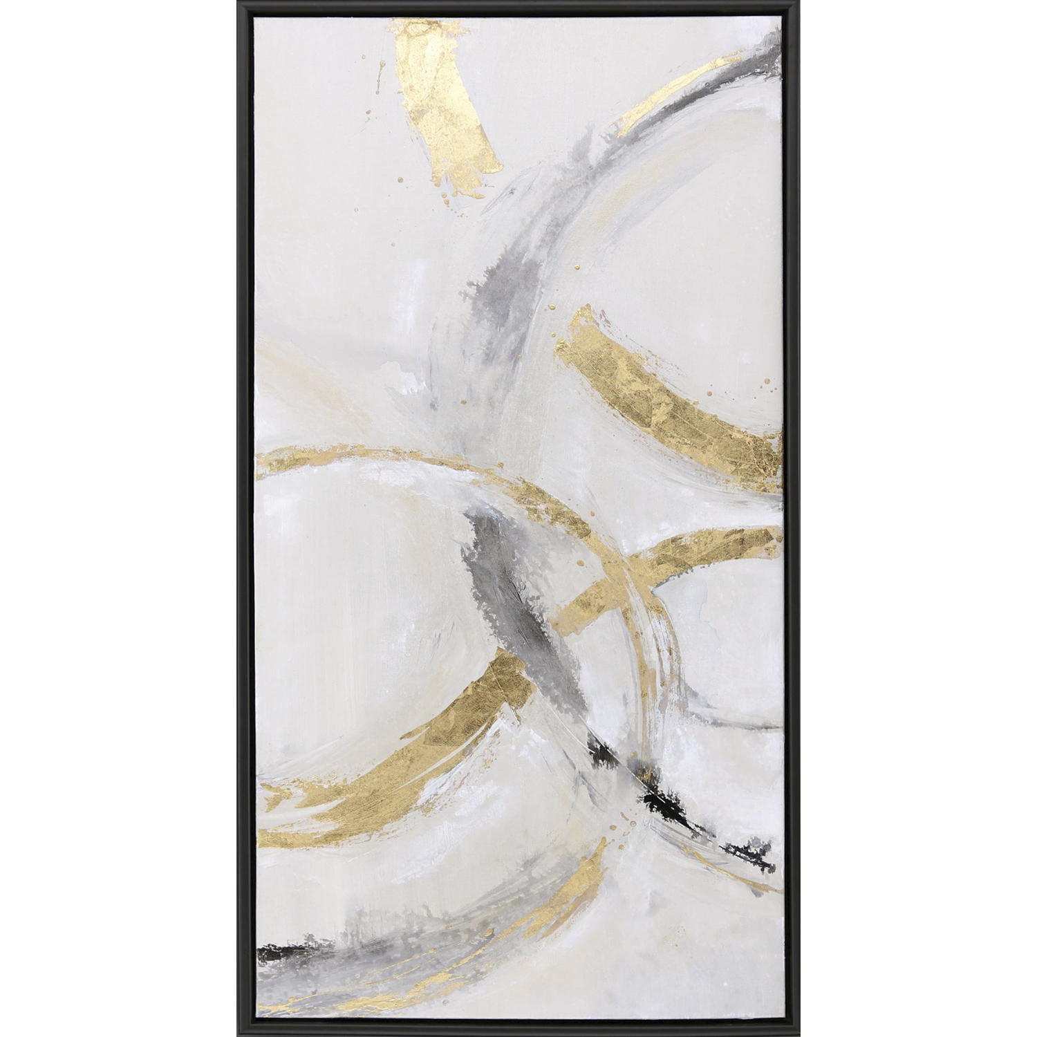 Suspended Motion Gray and Beige and Black and Metallic Canvas, The Studio