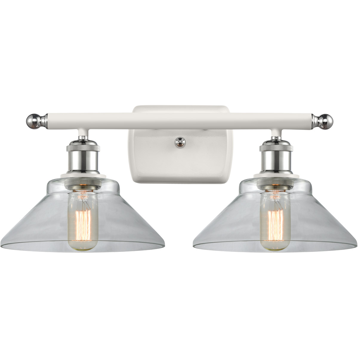 Ballston Orwell LED 18 inch White and Polished Chrome Bath Vanity Light Wall Light in Clear Glass, Ballston