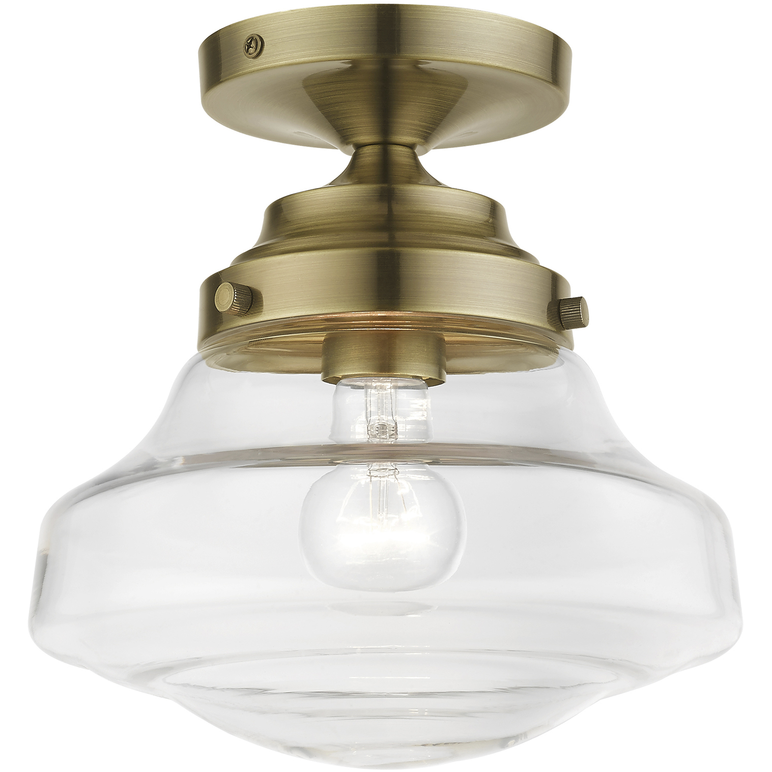 Avondale 1 Light 9 inch Antique Brass Semi-Flush Ceiling Light