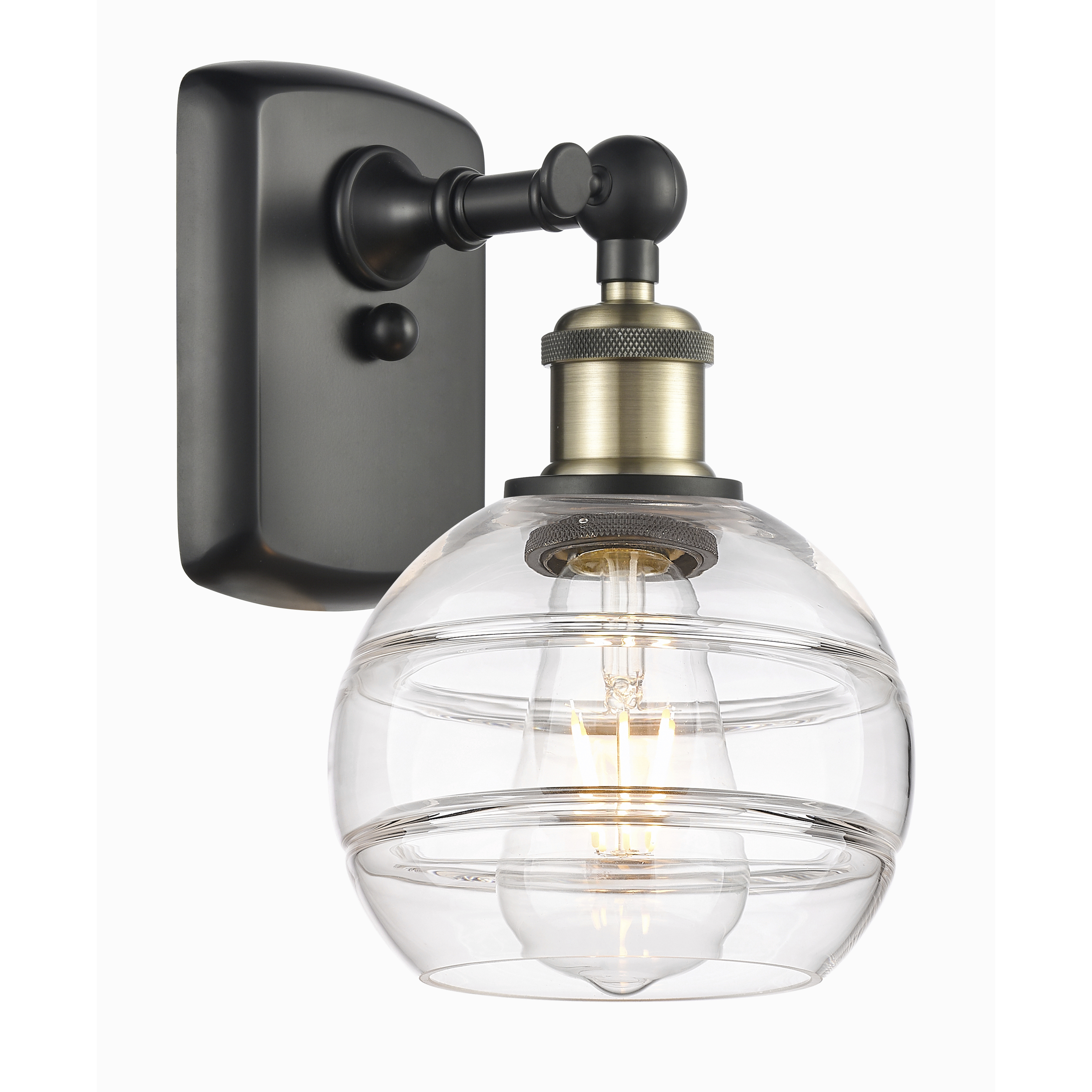Ballston Rochester 1 Light 5.88 inch Black Antique Brass Sconce Wall Light