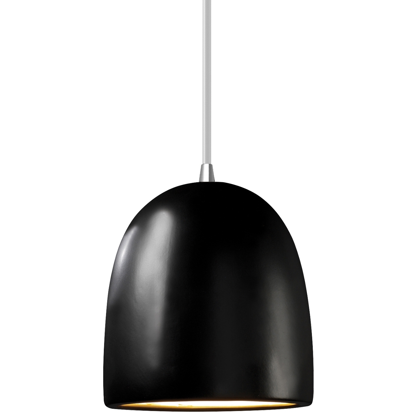 Radiance Collection LED 9 inch Polished Chrome and Carbon Matte Black and White Pendant Ceiling Light