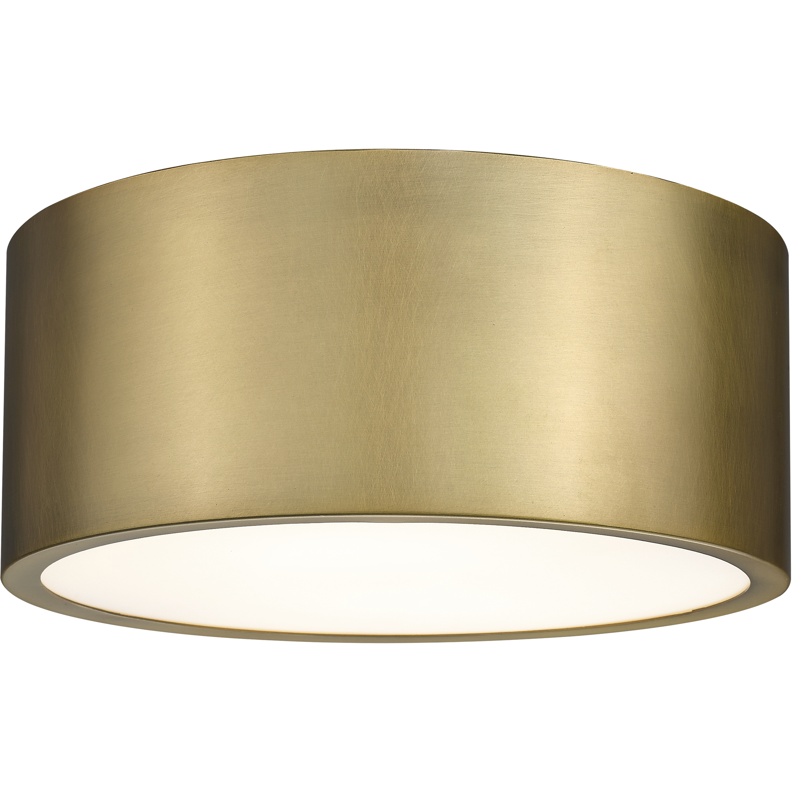 Harley 2 Light 12 inch Rubbed Brass Flush Mount Ceiling Light