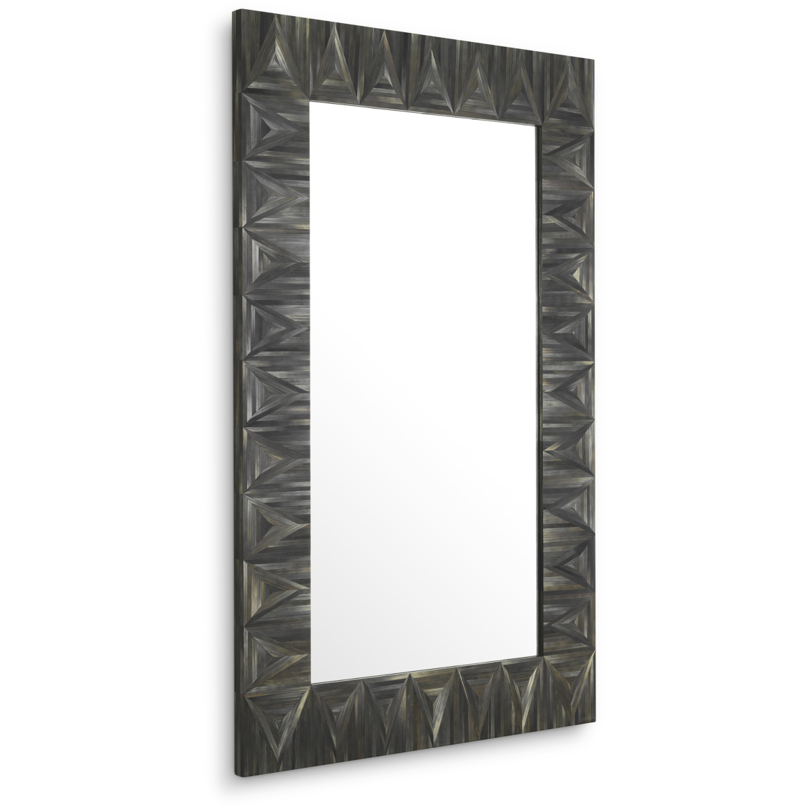 Belmont 55.31 X 35.43 inch Straw Marquetry Charcoal Wall Mirror