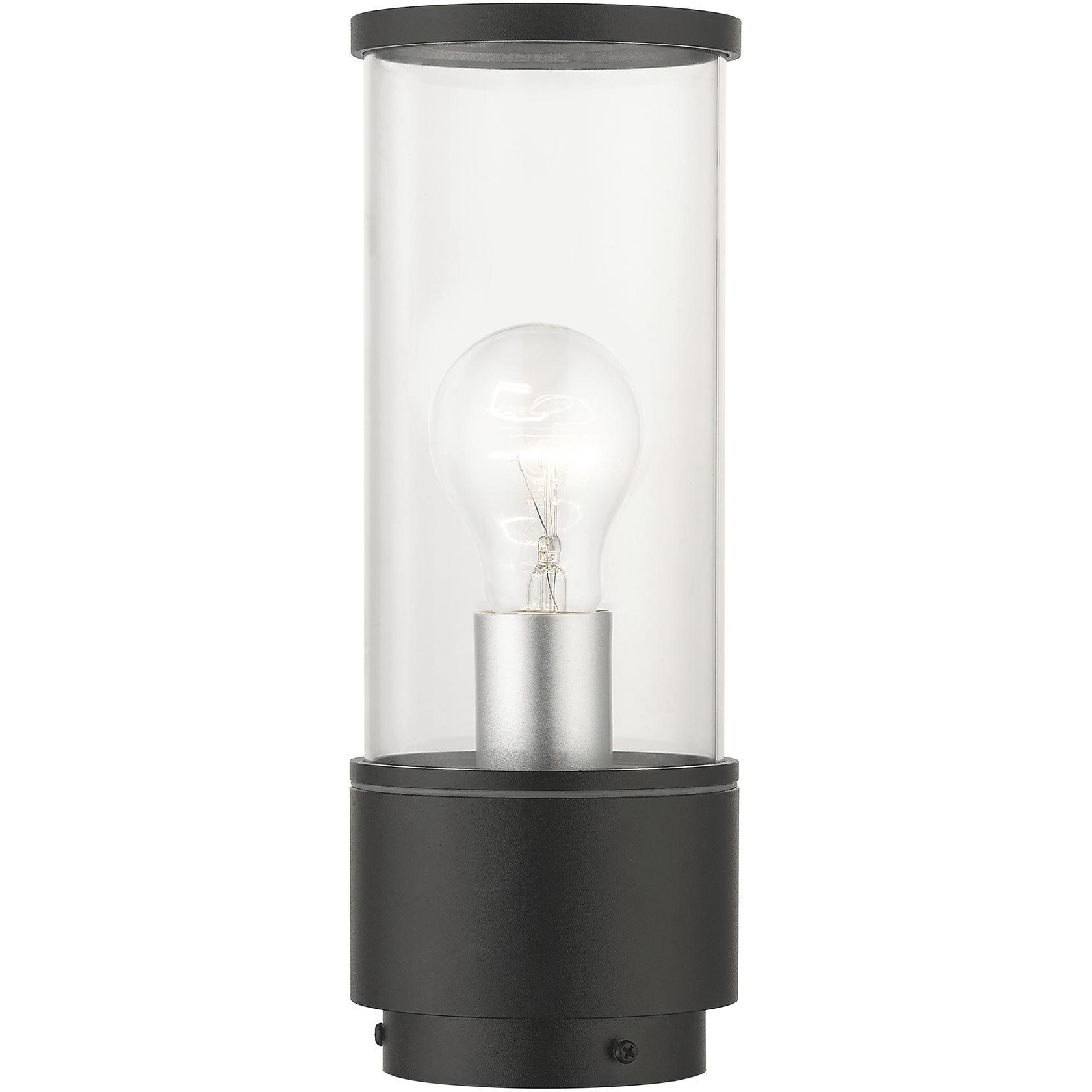 Atlantic 1 Light 11.5 inch Textured Black with Antique Silver Finish Accents Outdoor Medium Post Top Lantern