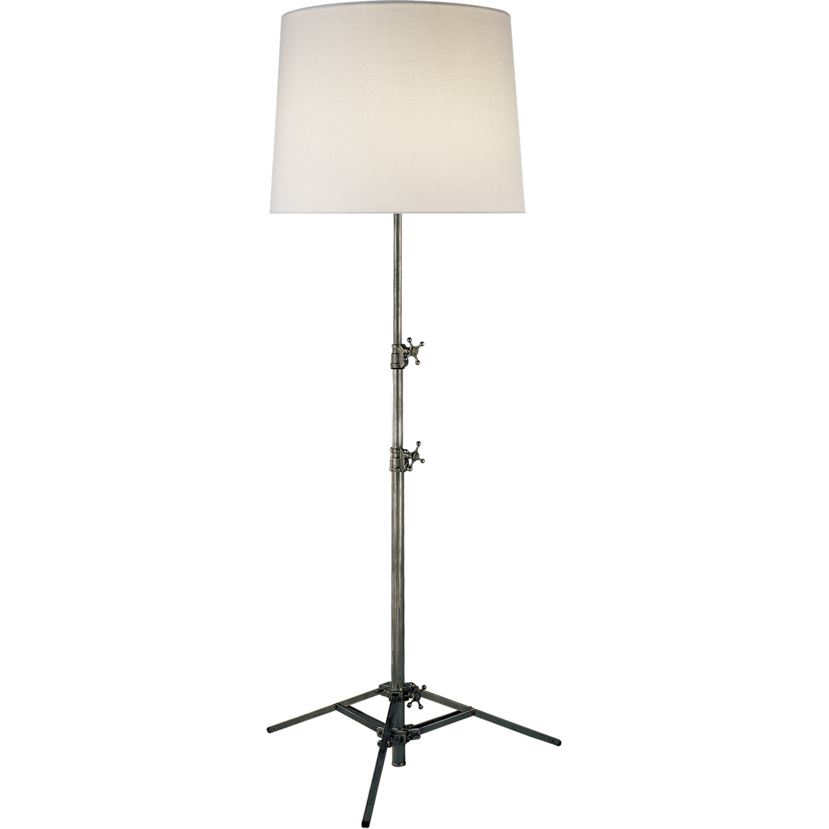 Thomas O'Brien Studio Tri 53.5 inch 75 watt Bronze Floor Lamp Portable Light in Linen