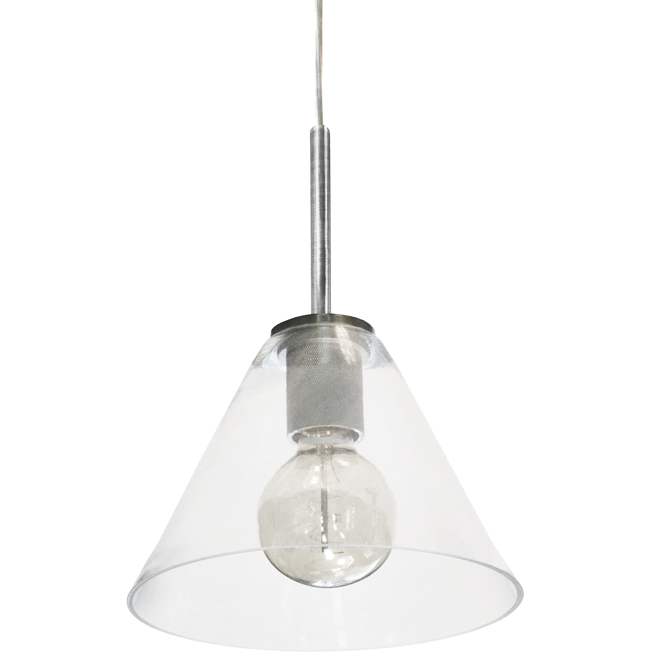 Roswell 1 Light 9 inch Satin Chrome with Clear Pendant Ceiling Light