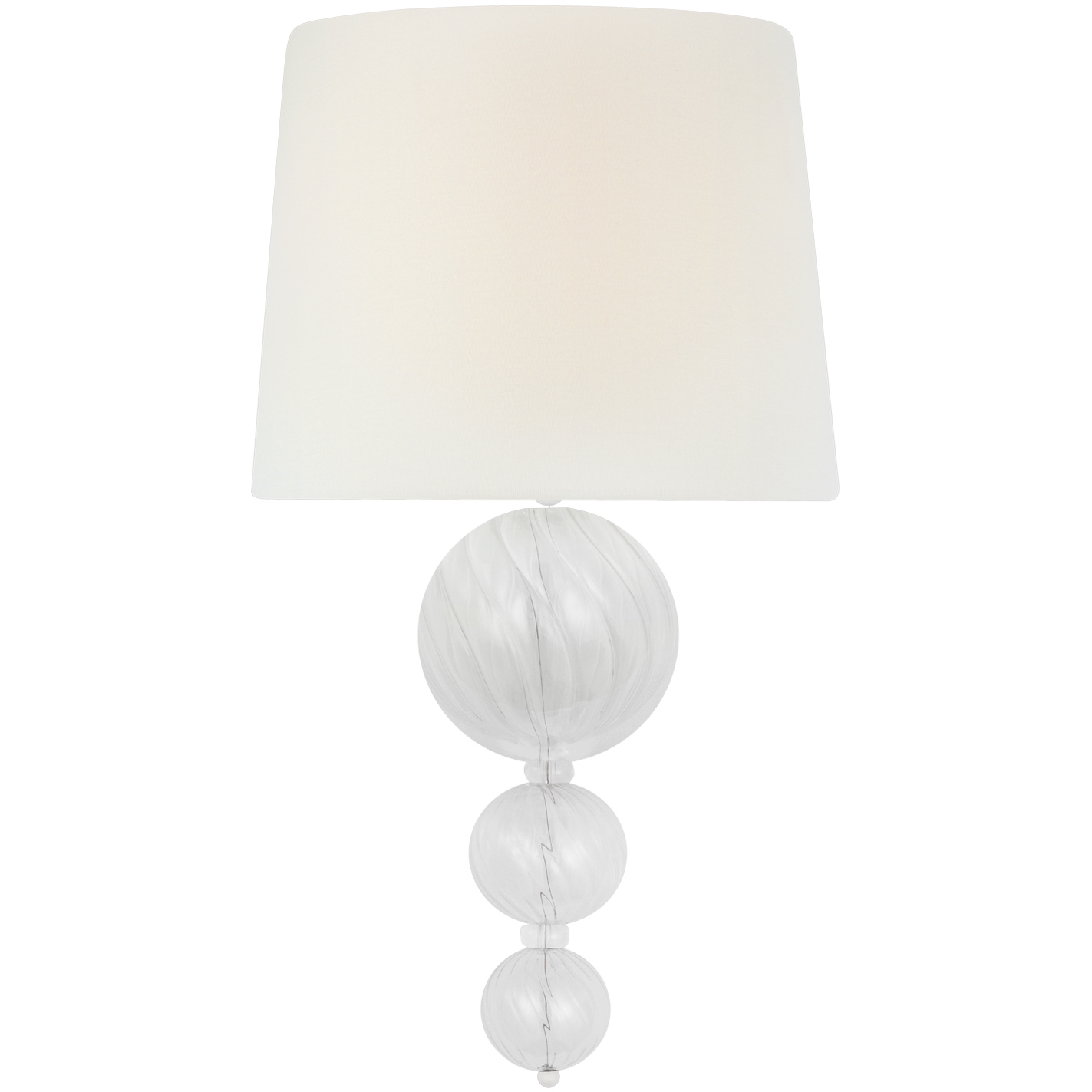 Julie Neill Talia LED 10 inch Plaster White and Clear Swirled Glass Sconce Wall Light