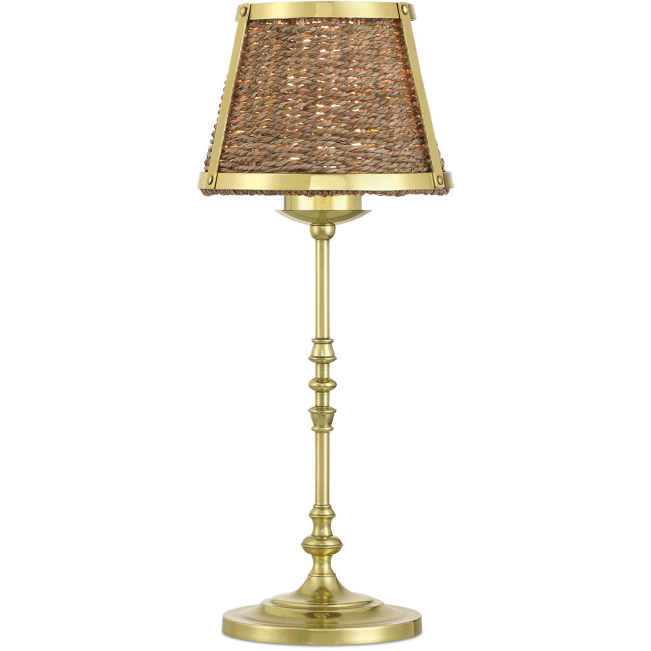 Deauville 16 inch 3 watt Natural and Polished Brass Table Lamp Portable Light