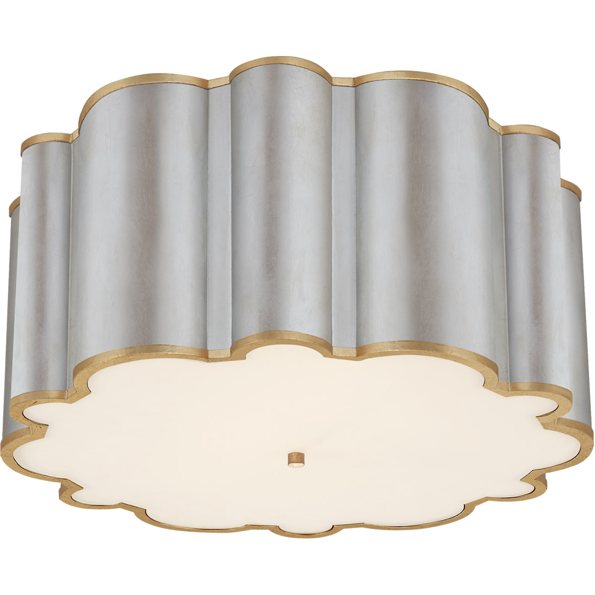 Alexa Hampton Markos 4 Light 26.25 inch Burnished Silver Leaf with Gild Flush Mount Ceiling Light in Burnished Silver Leaf and Gild, Frosted Acrylic, Grande