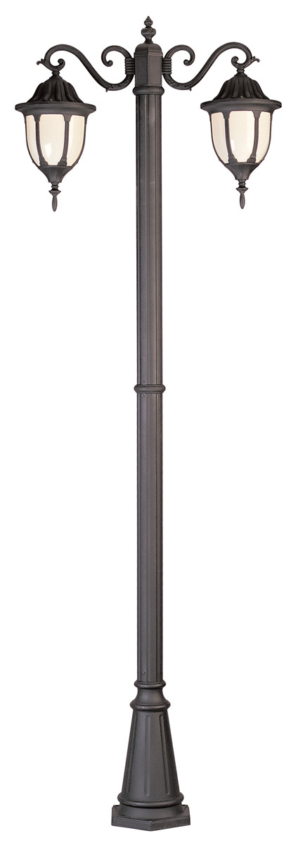 Hamilton 2 Light 93 inch Rust Outdoor Pole Light