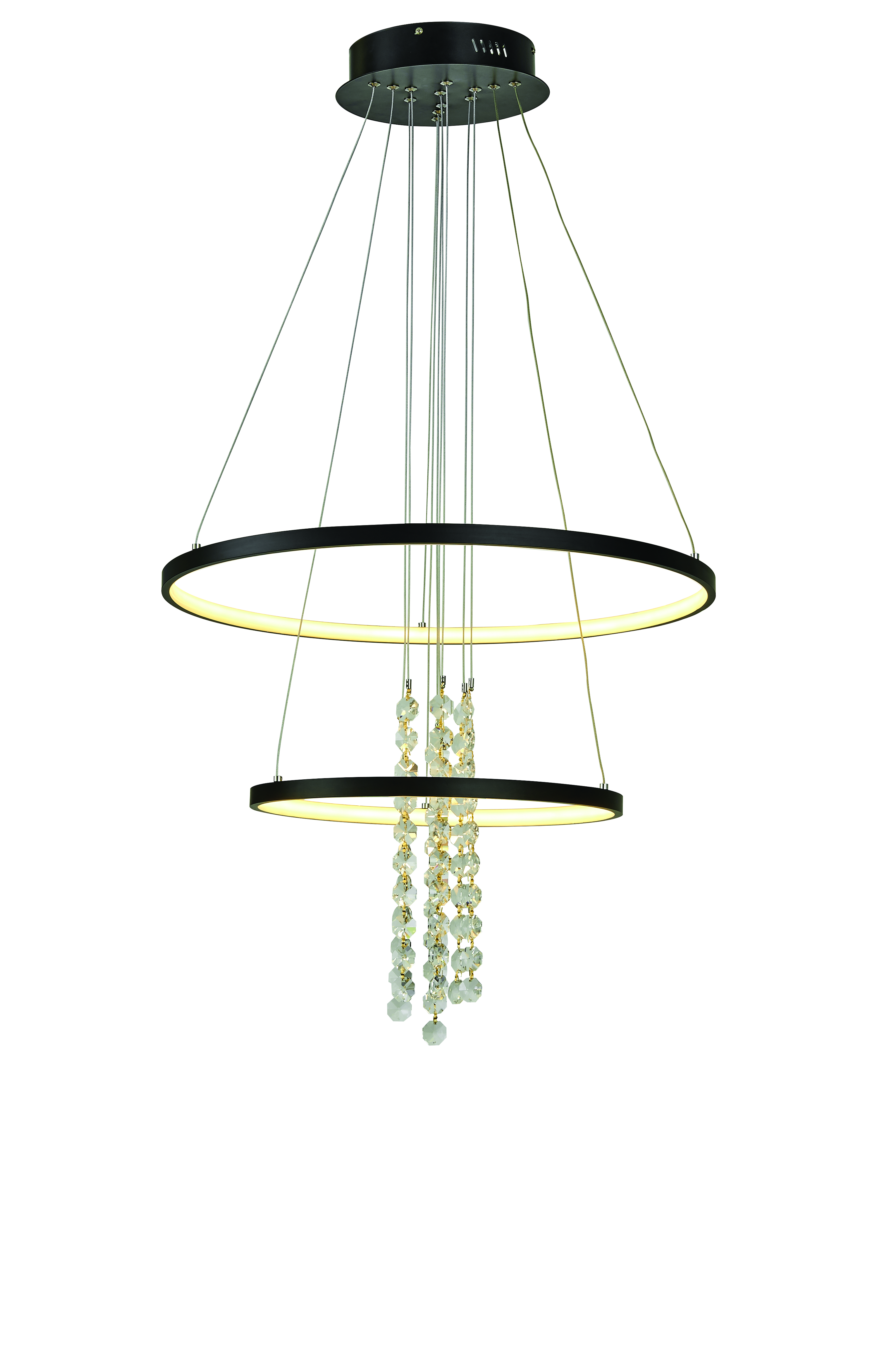 Glacier LED 24 inch Black Foyer Chandelier Ceiling Light