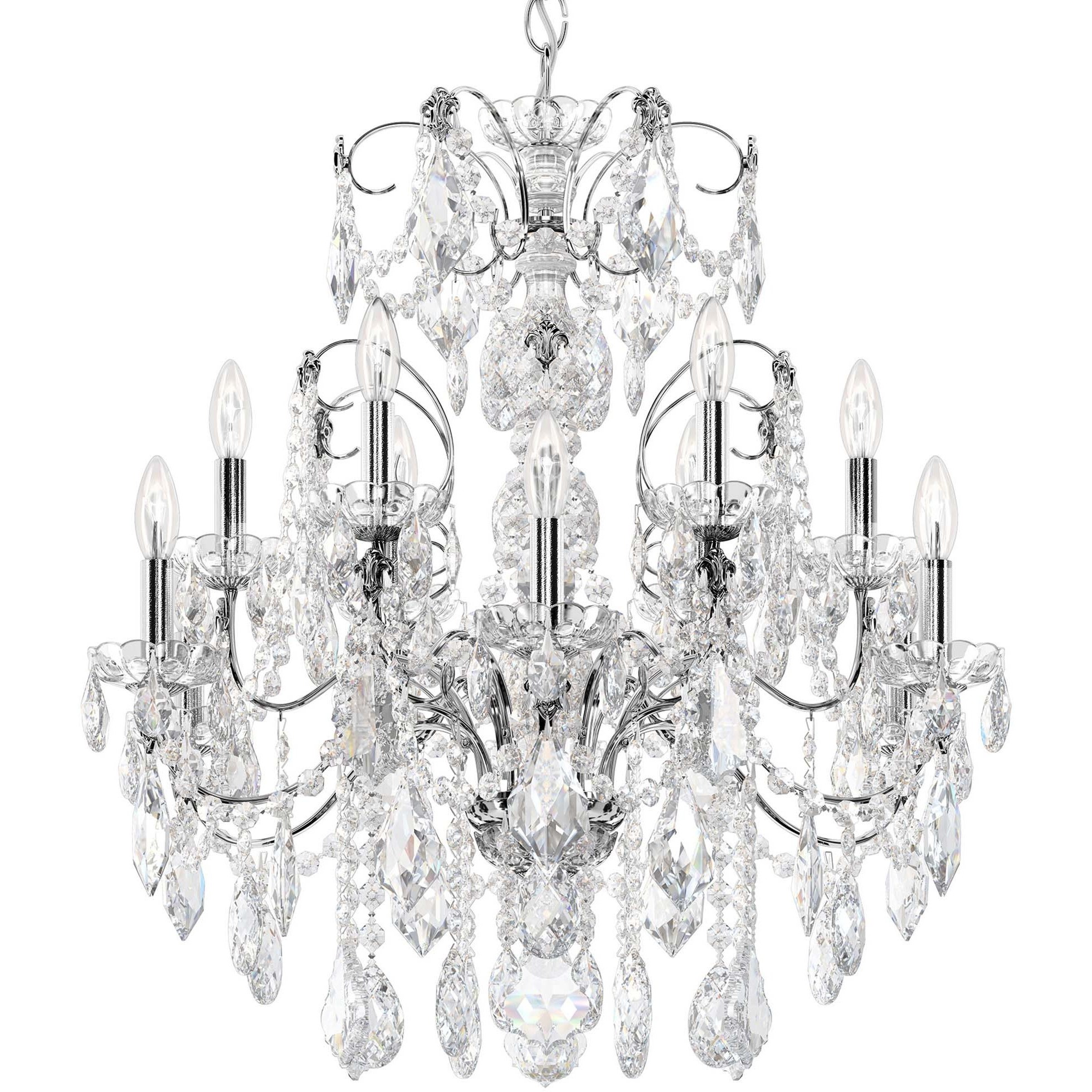 Century 12 Light 30 inch Polished Silver Chandelier Ceiling Light