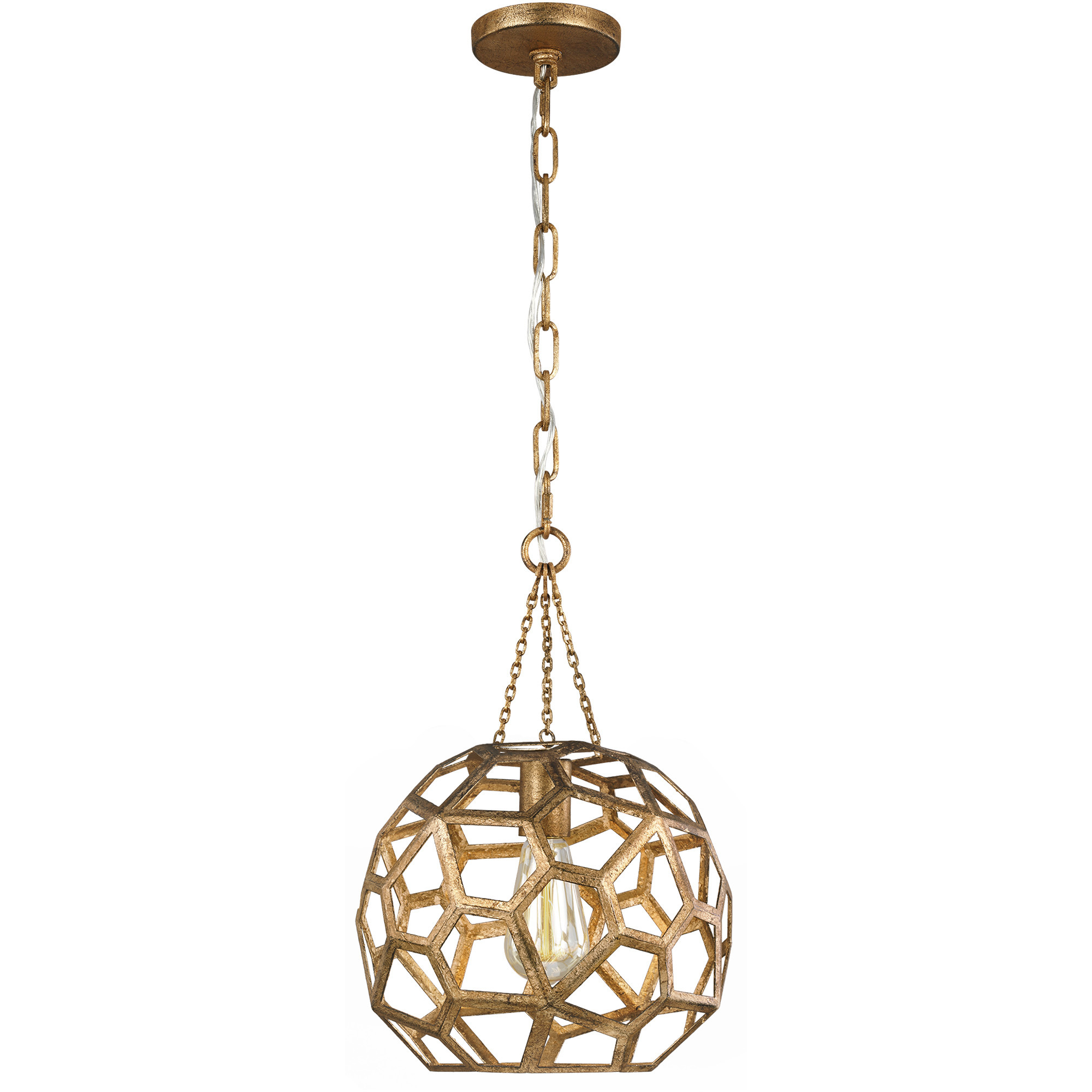 AH by Alexa Hampton Feccetta 1 Light 11 inch Antique Gild Pendant Ceiling Light