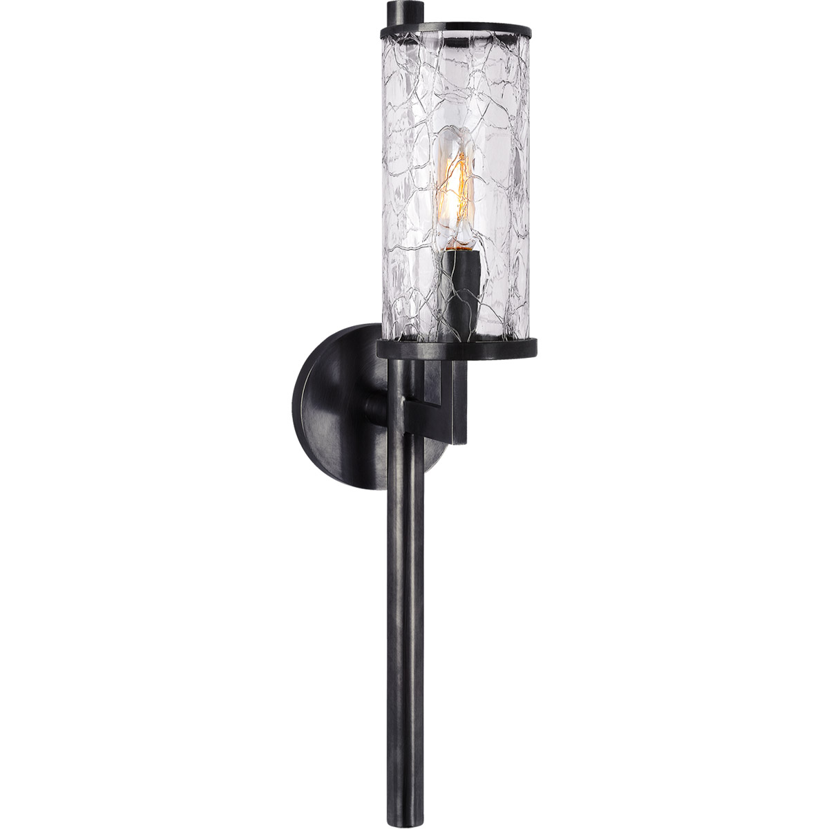 Kelly Wearstler Liaison 1 Light 4 inch Bronze Single Sconce Wall Light in Crackle Glass
