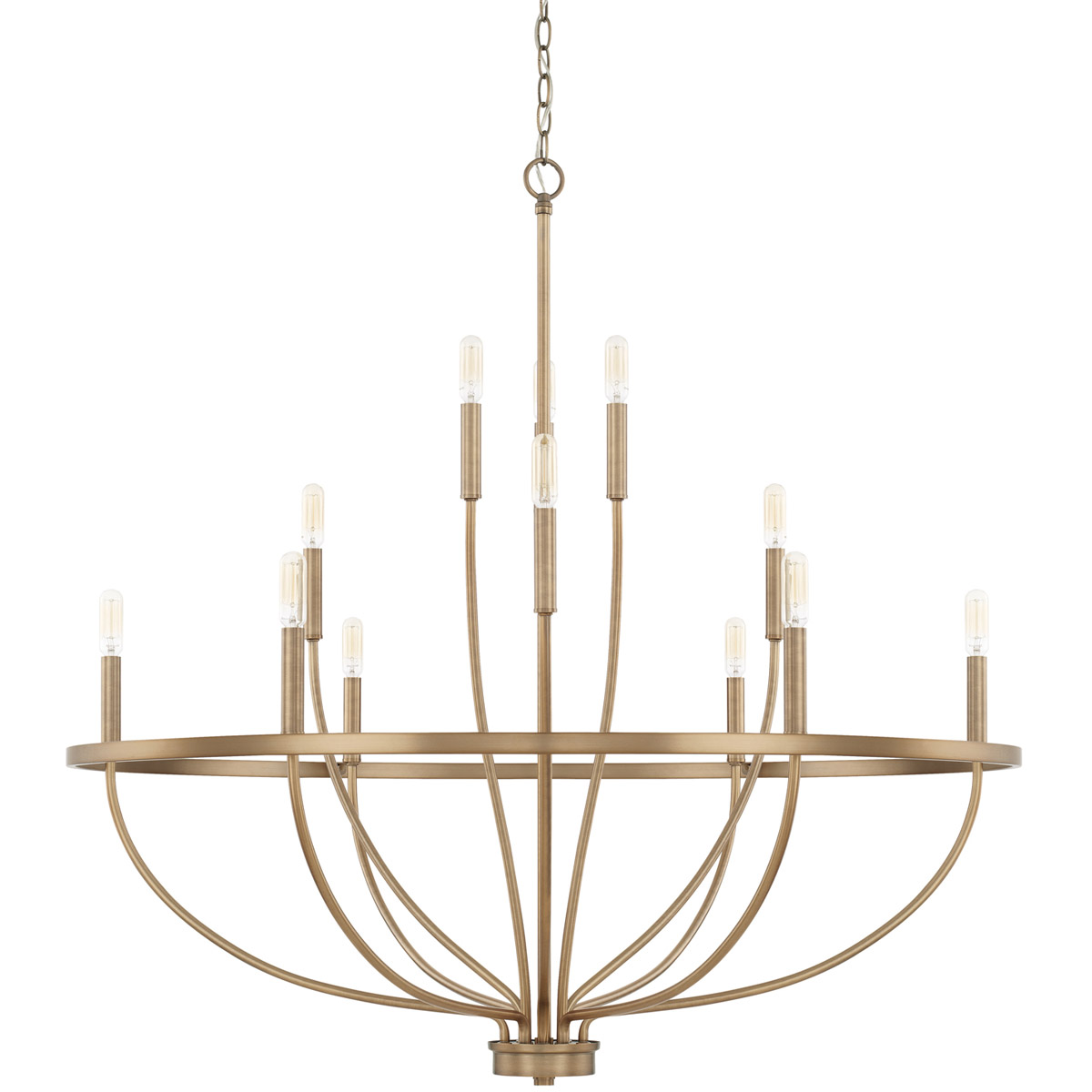 Greyson 12 Light 40 inch Aged Brass Chandelier Ceiling Light